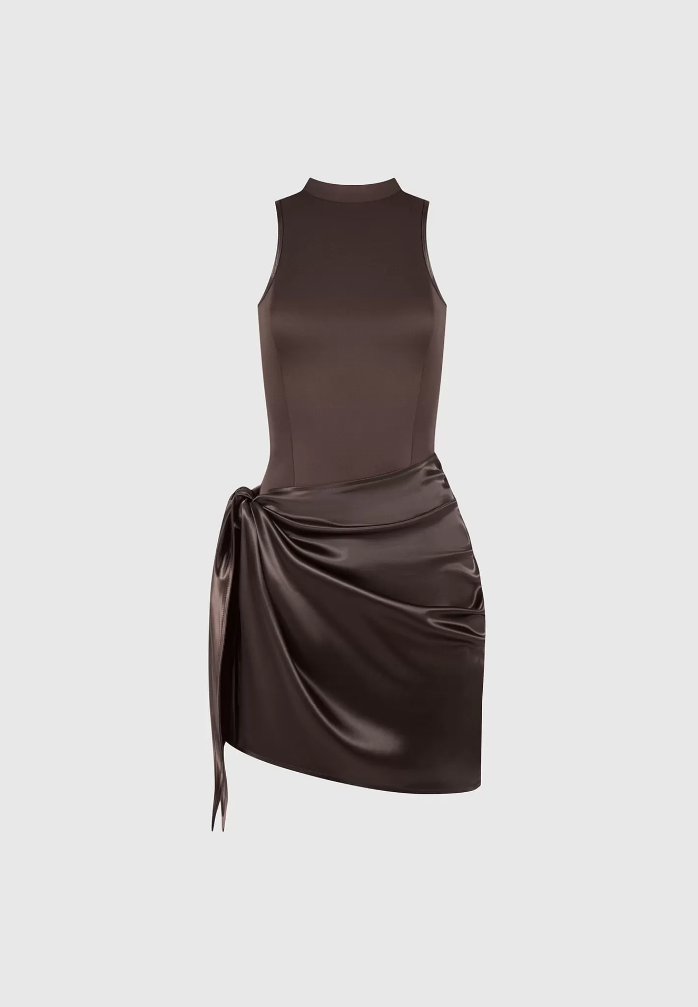 Neoprene & Satin Wrap Bodycon Dress - -Manière De Voir Clearance