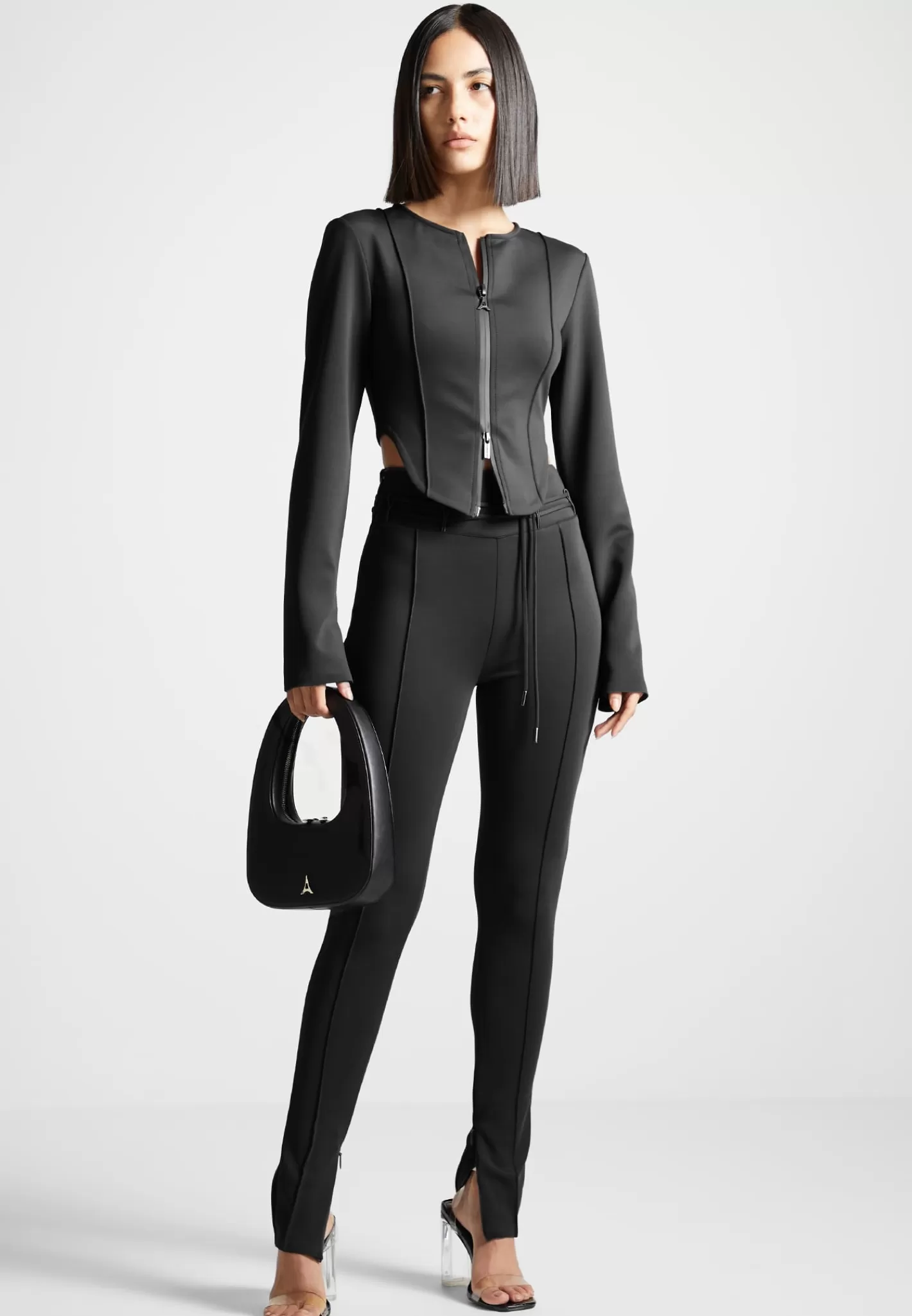 Neoprene Tie Detail Leggings - -Manière De Voir Best Sale
