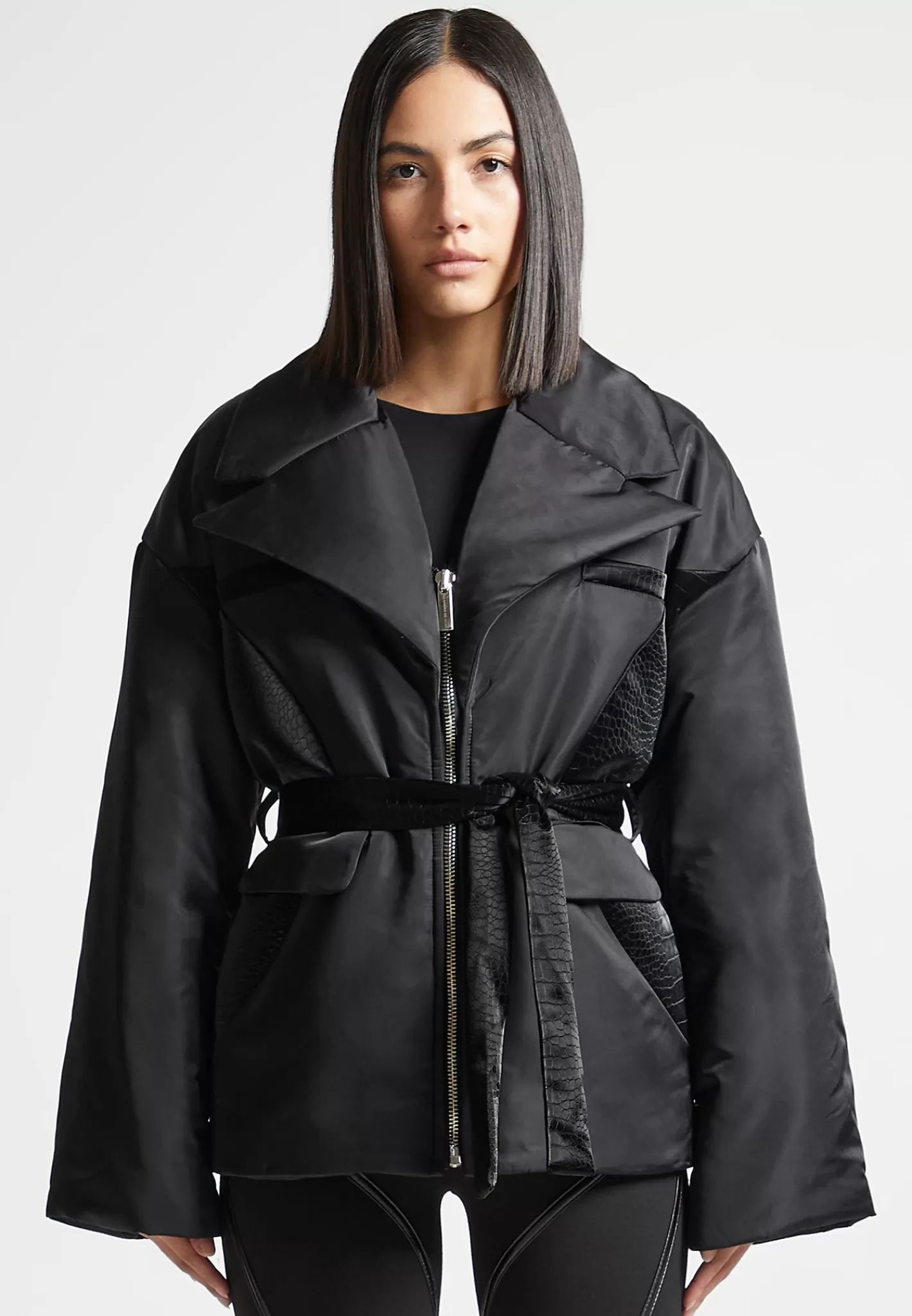 Nylon Belted Blazer Jacket - -Manière De Voir Best