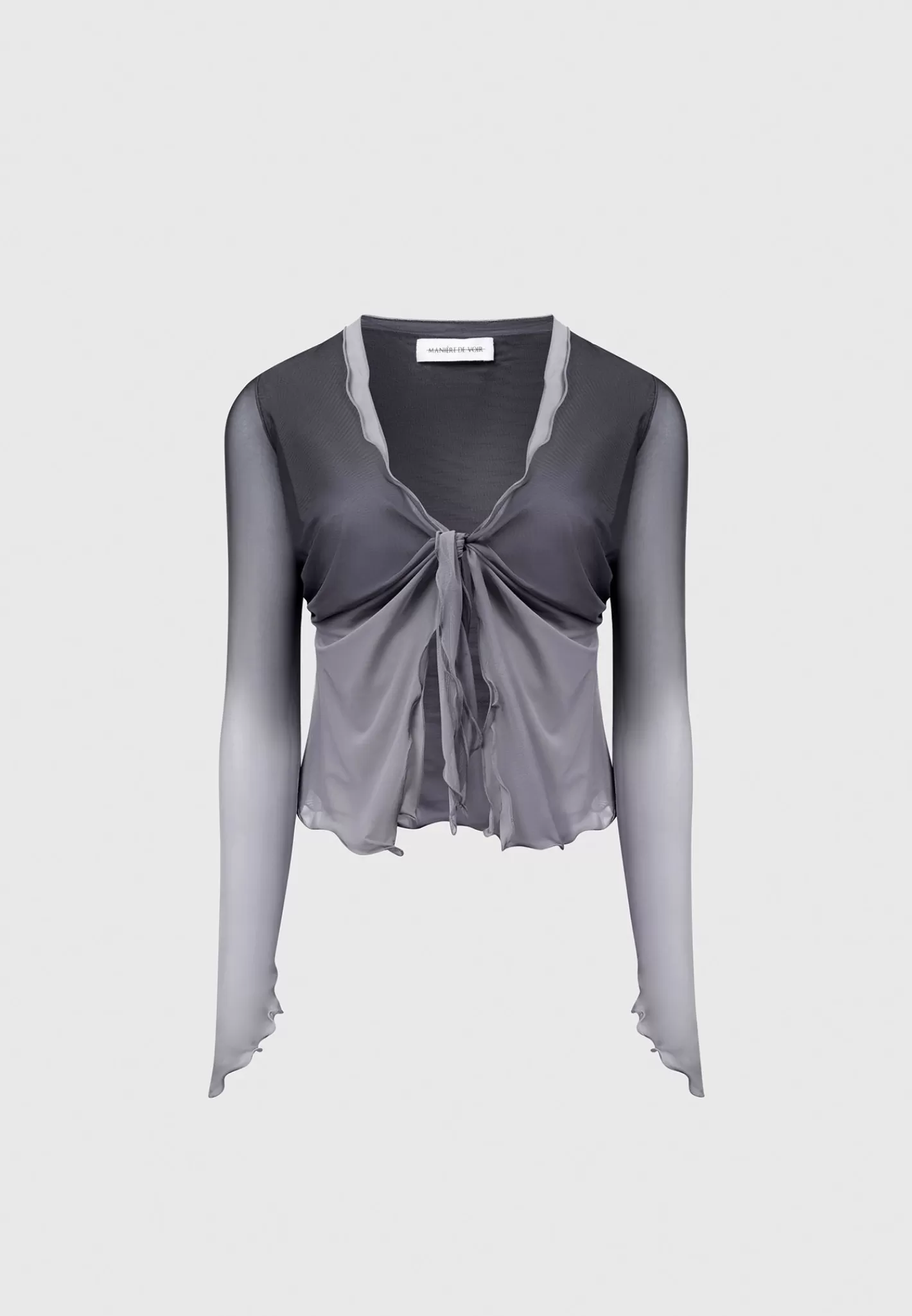 Ombre Mesh Tie Detail Top - -Manière De Voir Cheap