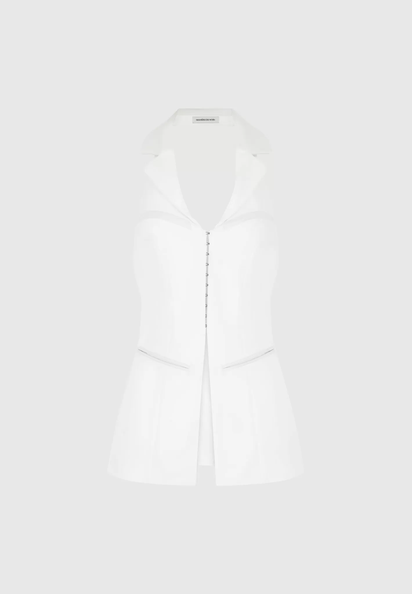 Open Back Waistcoat with Vegan Leather - -Manière De Voir Online