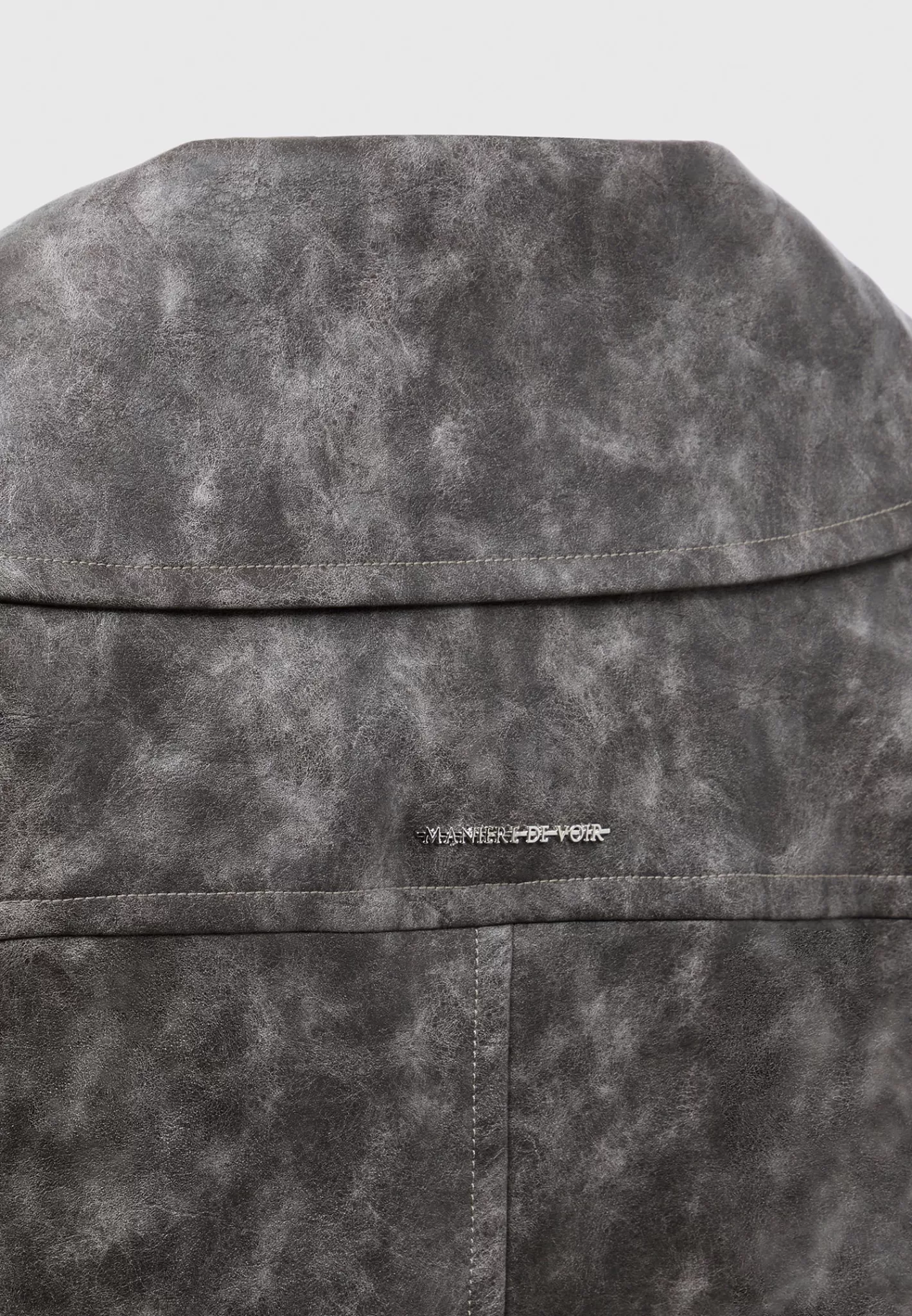 Oversized Vintage Vegan Leather Biker Jacket - -Manière De Voir Flash Sale