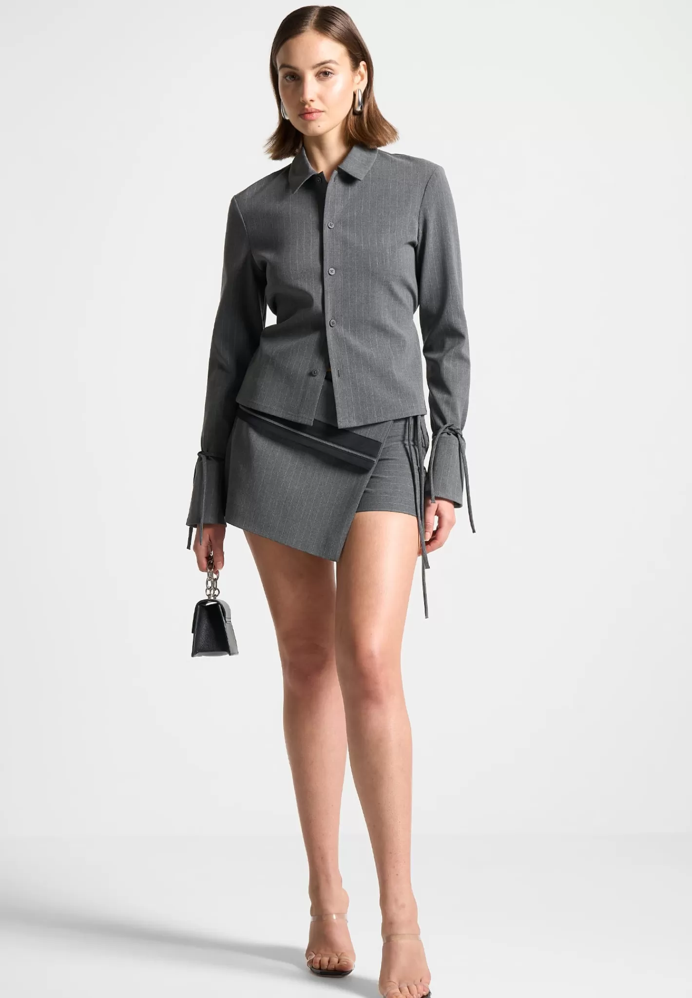 Pinstripe Cinch Tailored Shirt with Ties - -Manière De Voir Best Sale