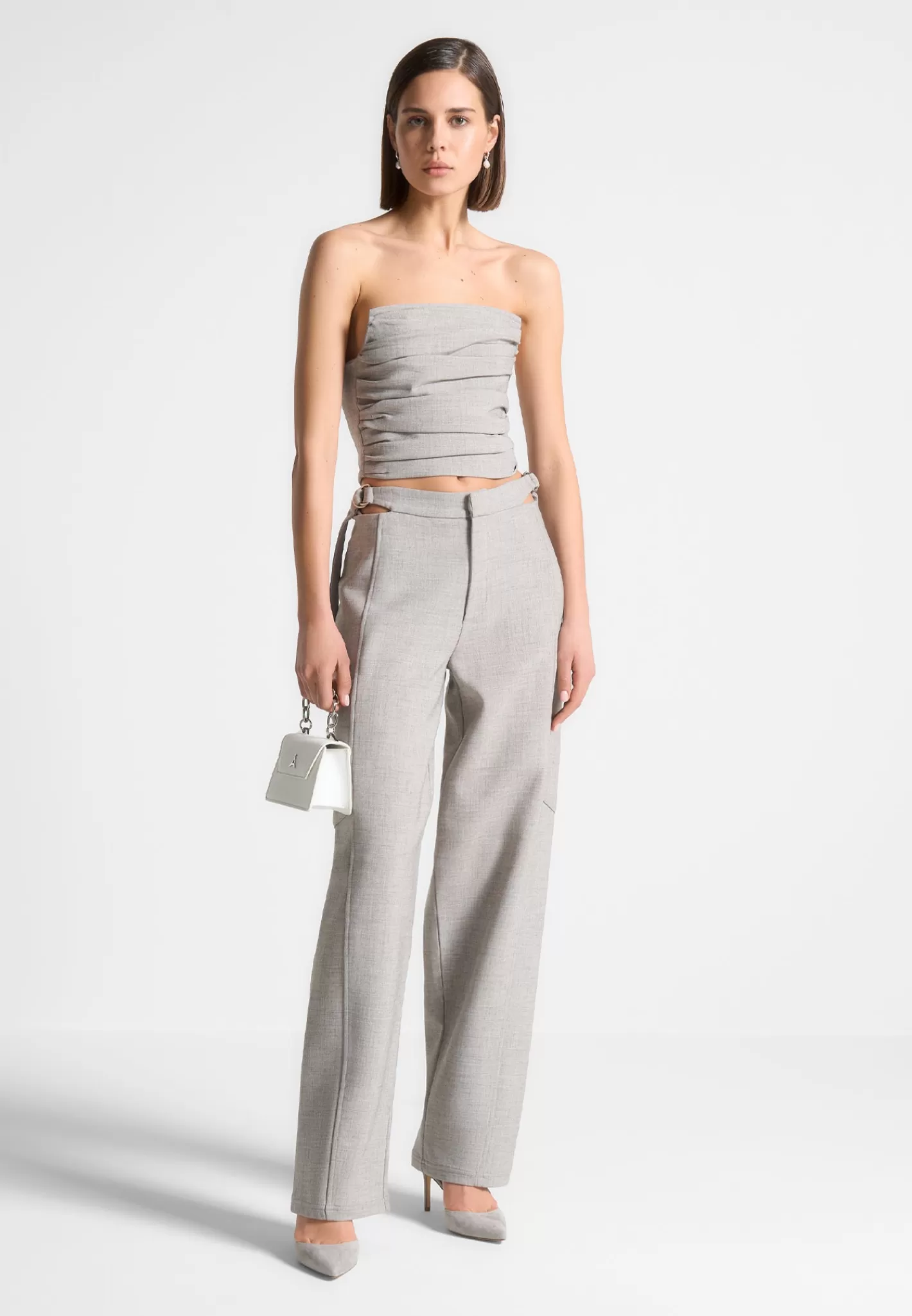 Pleated Bandeau Melange Corset Top - -Manière De Voir Flash Sale