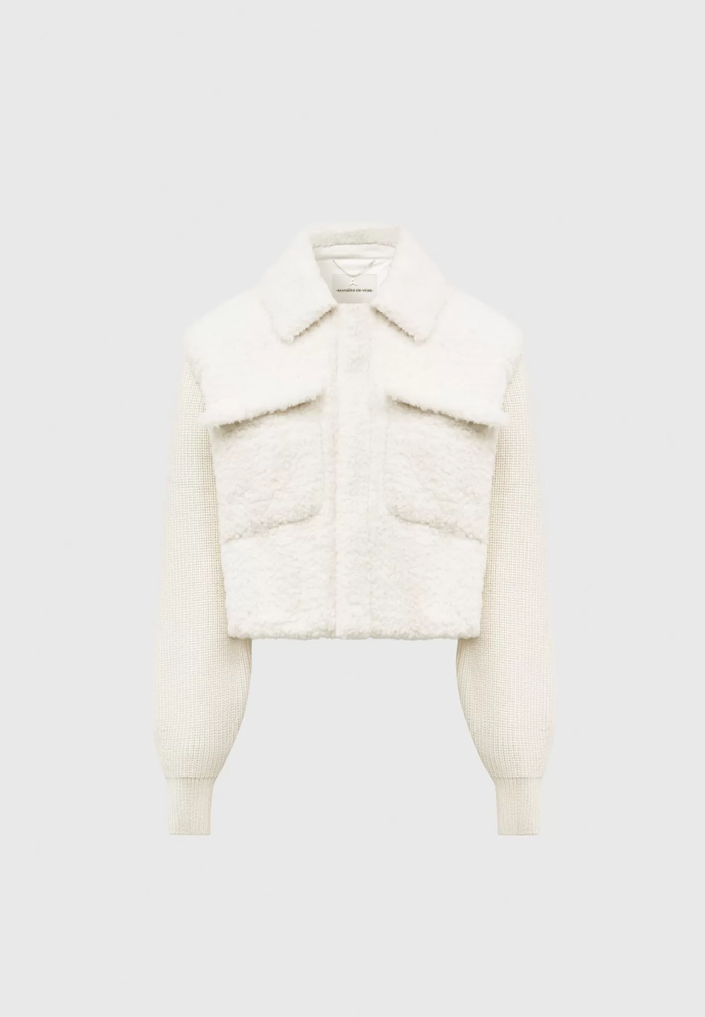 Plush Jacket With Knitted Sleeves - -Manière De Voir Sale