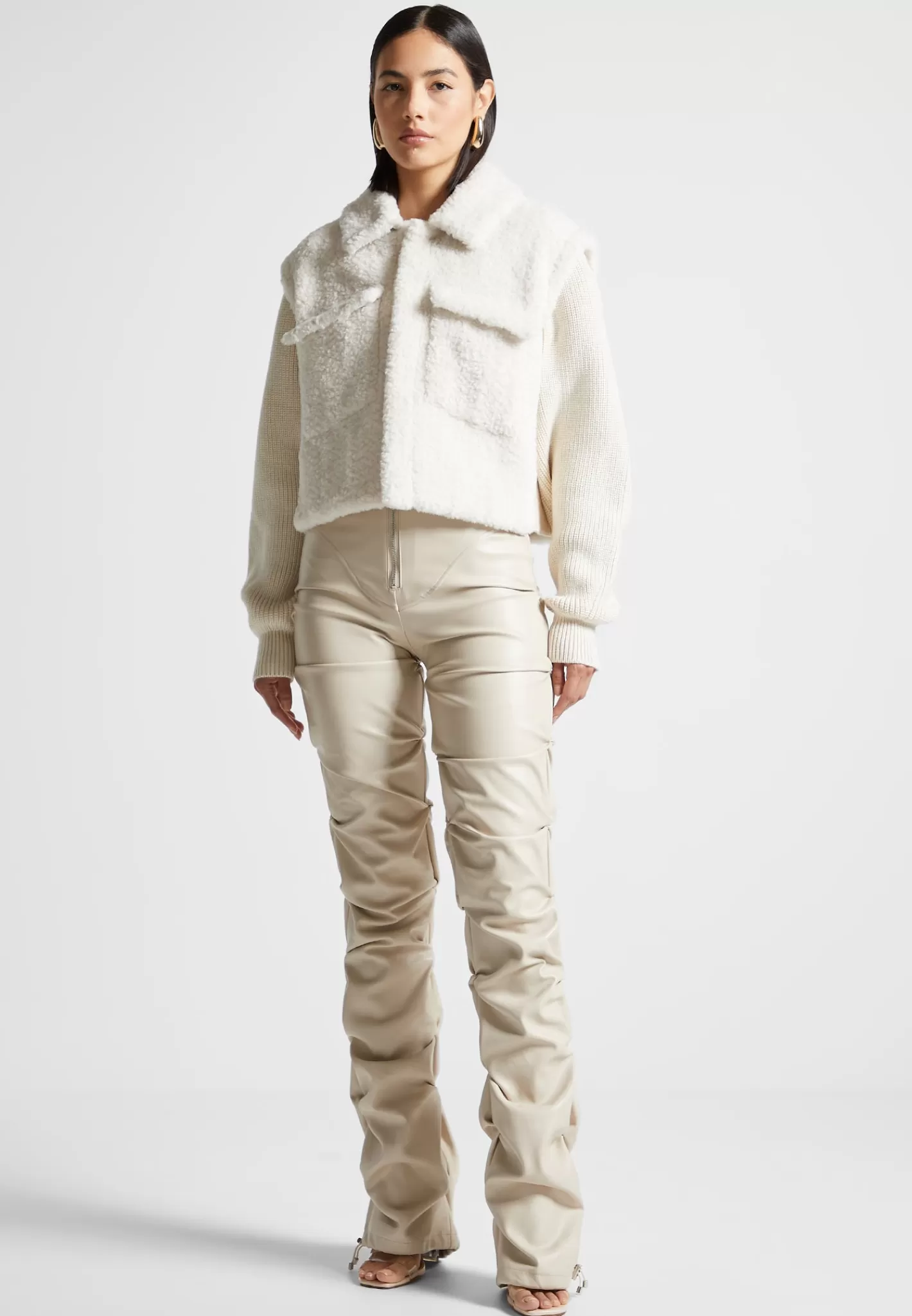 Plush Jacket With Knitted Sleeves - -Manière De Voir Sale
