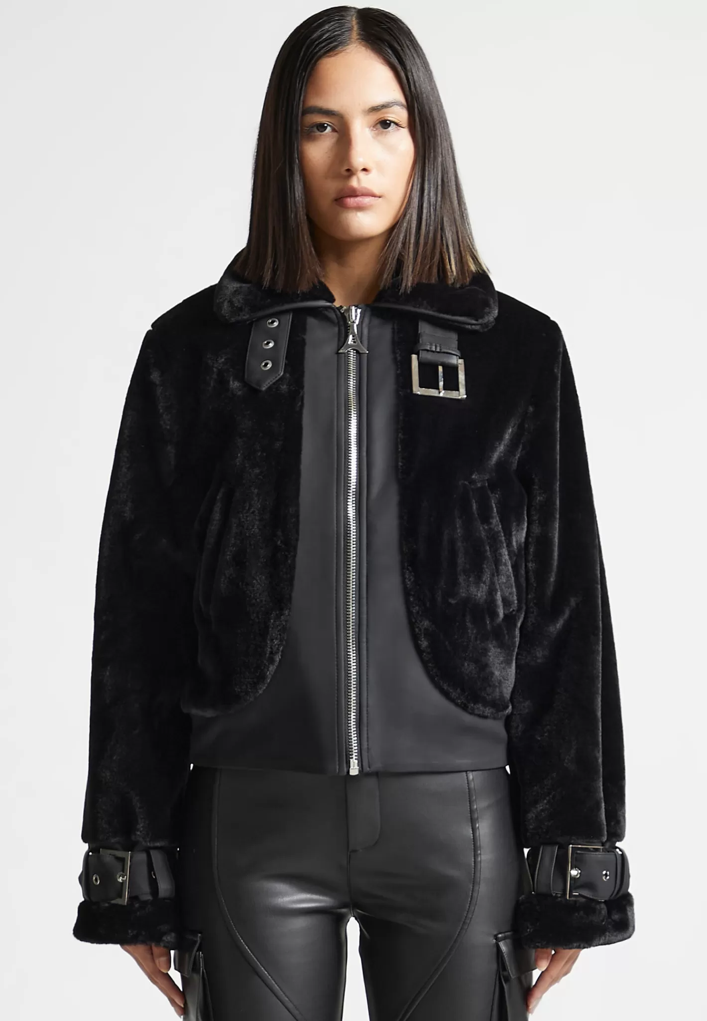Plush Jacket with Lapel - -Manière De Voir Flash Sale