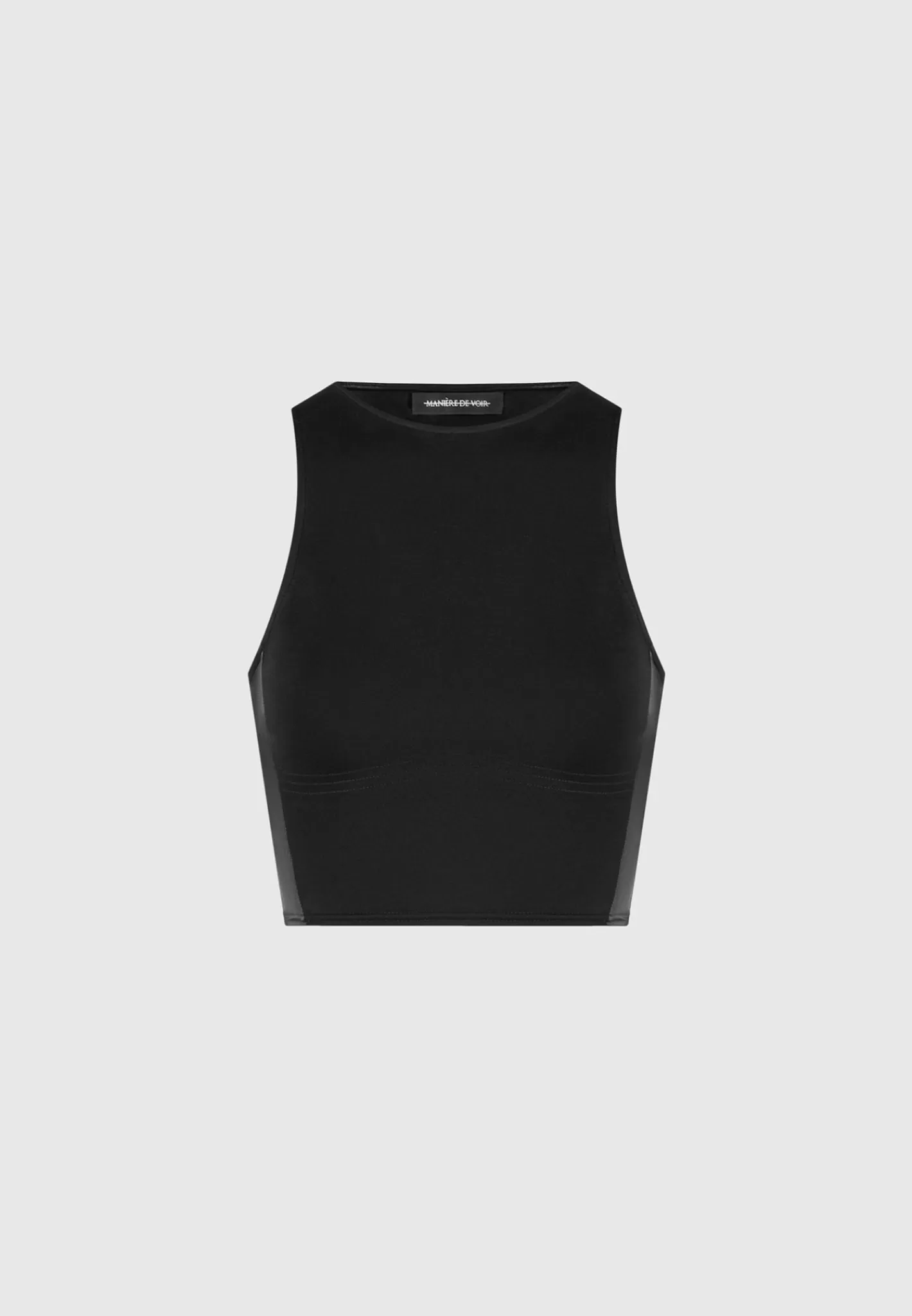 Racer Crop Top with Satin Panels - -Manière De Voir Cheap