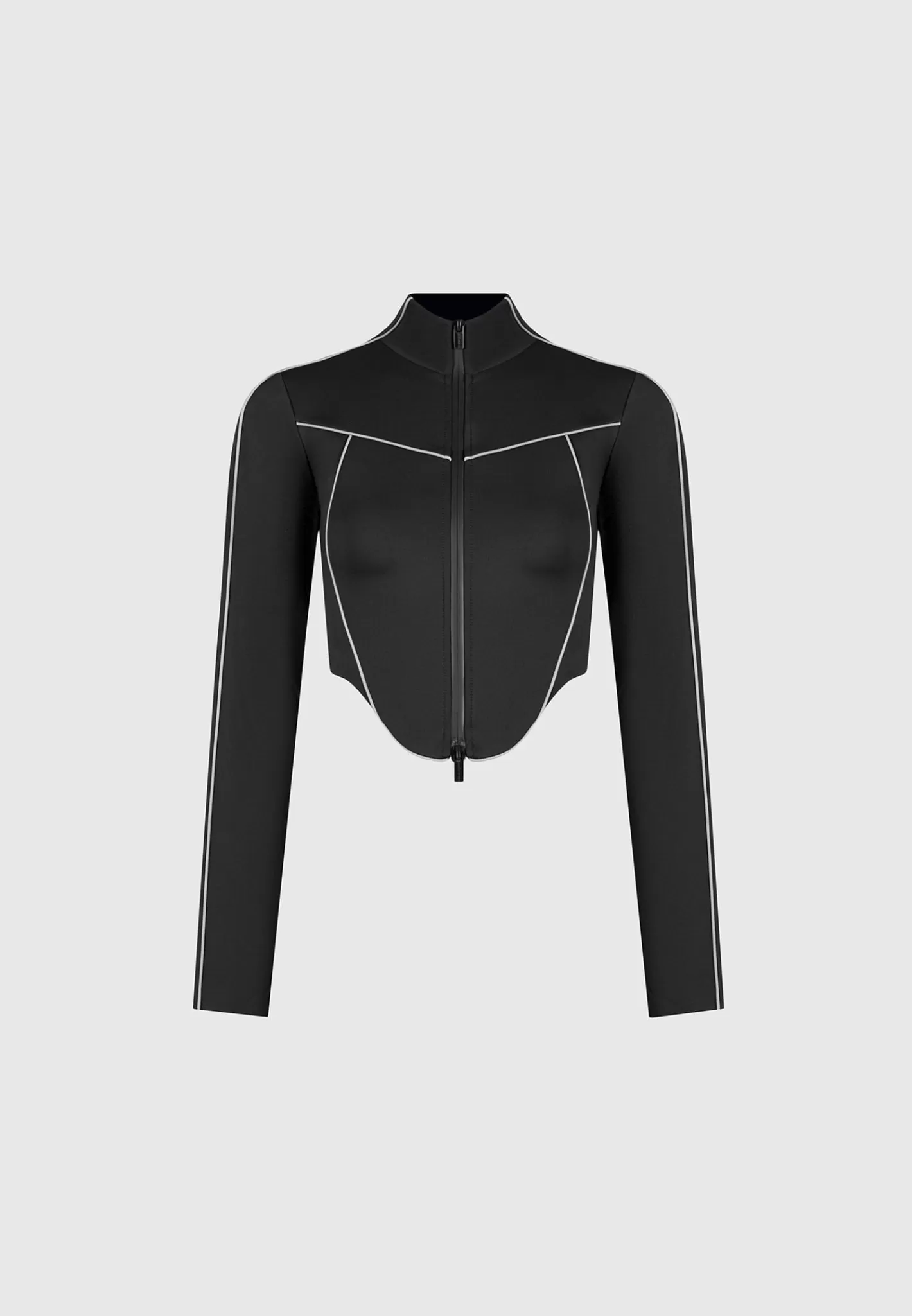 Reflective Piped Long Sleeve Corset Jacket - -Manière De Voir Store