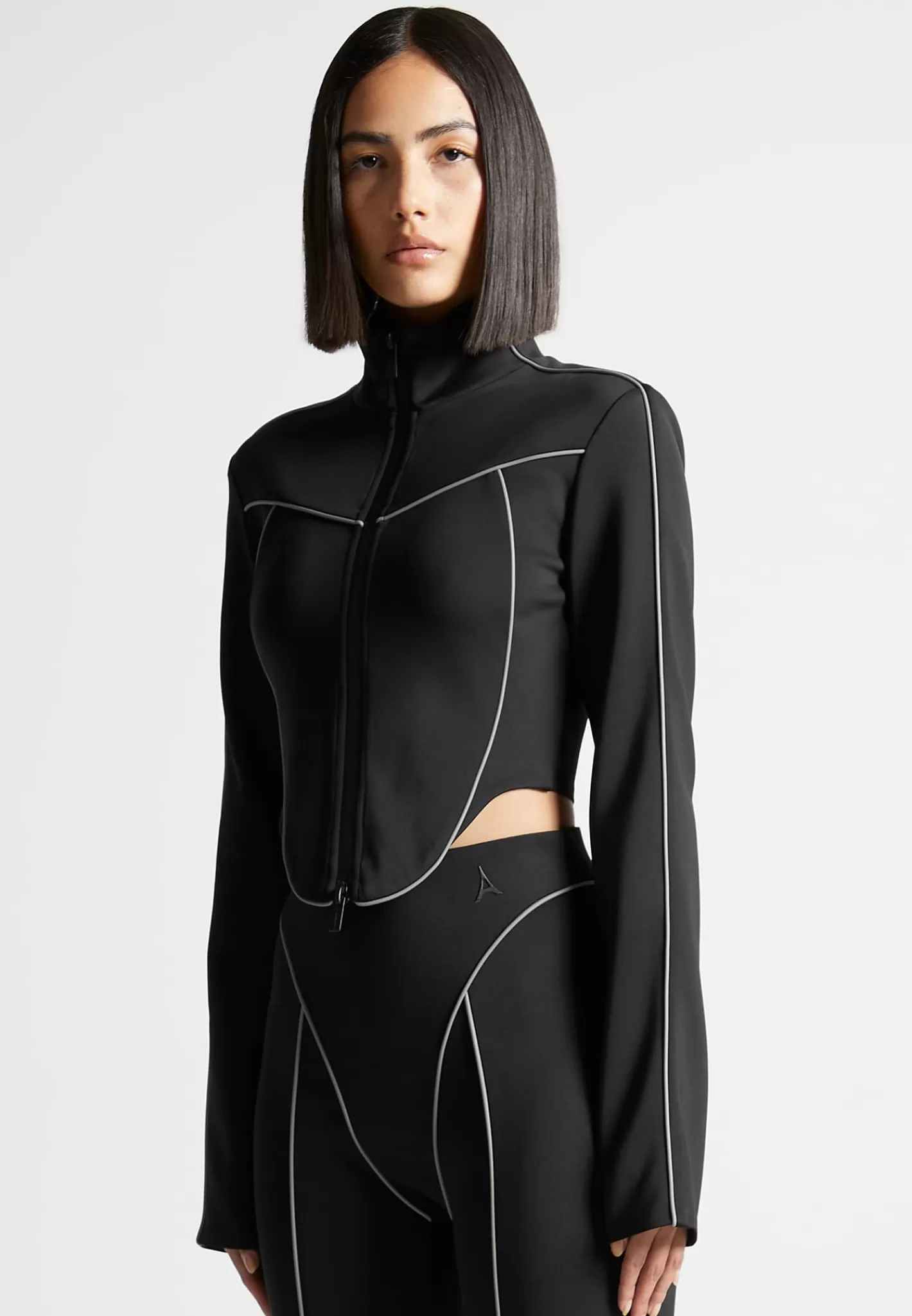 Reflective Piped Long Sleeve Corset Jacket - -Manière De Voir Store