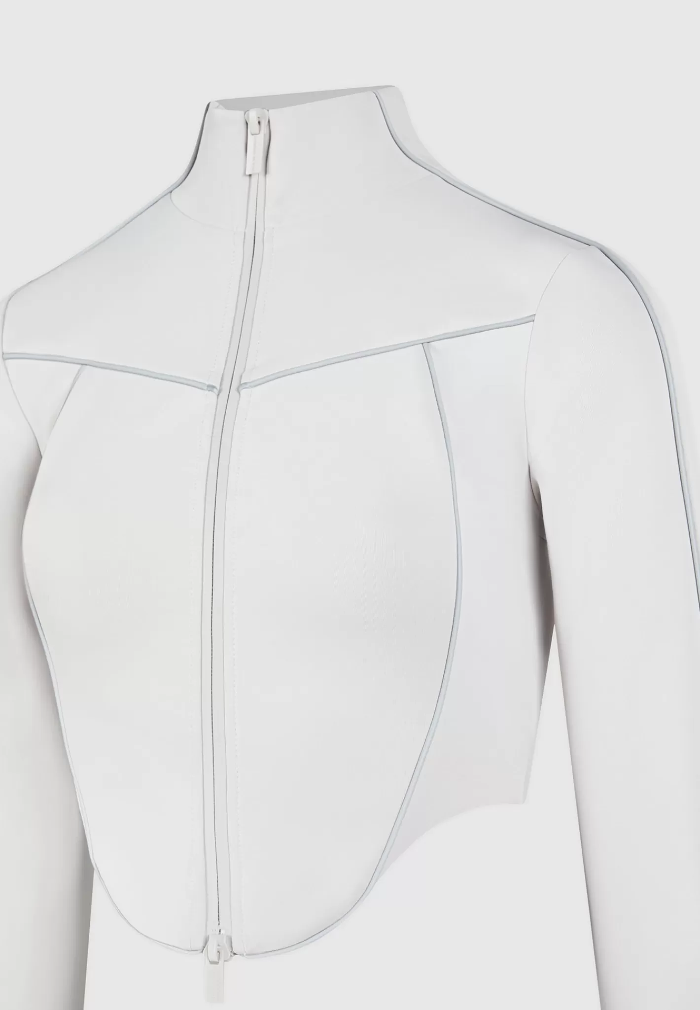 Reflective Piped Long Sleeve Corset Jacket - -Manière De Voir Fashion