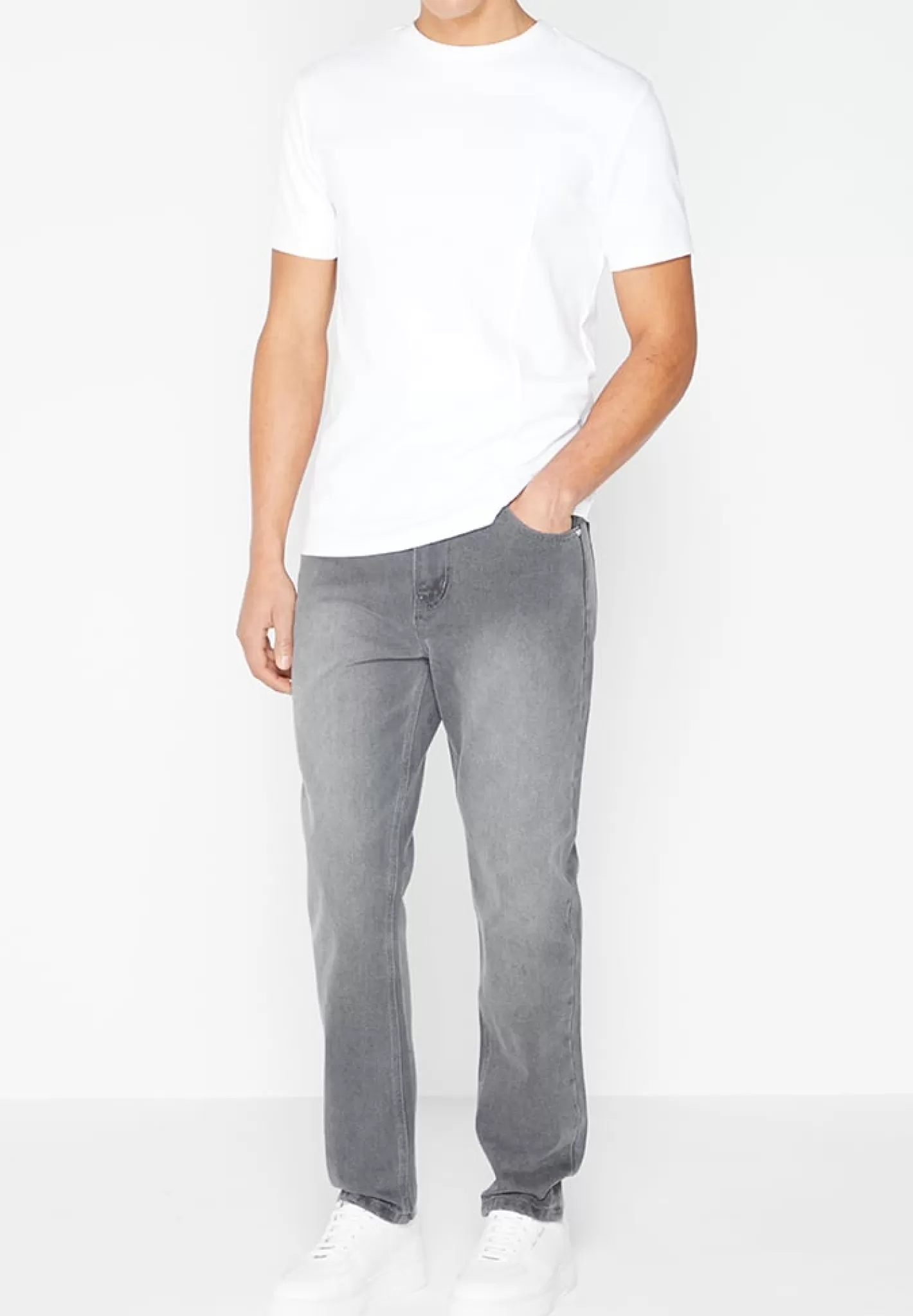 Regular Fit Jeans - Washed Grey-Manière De Voir Shop