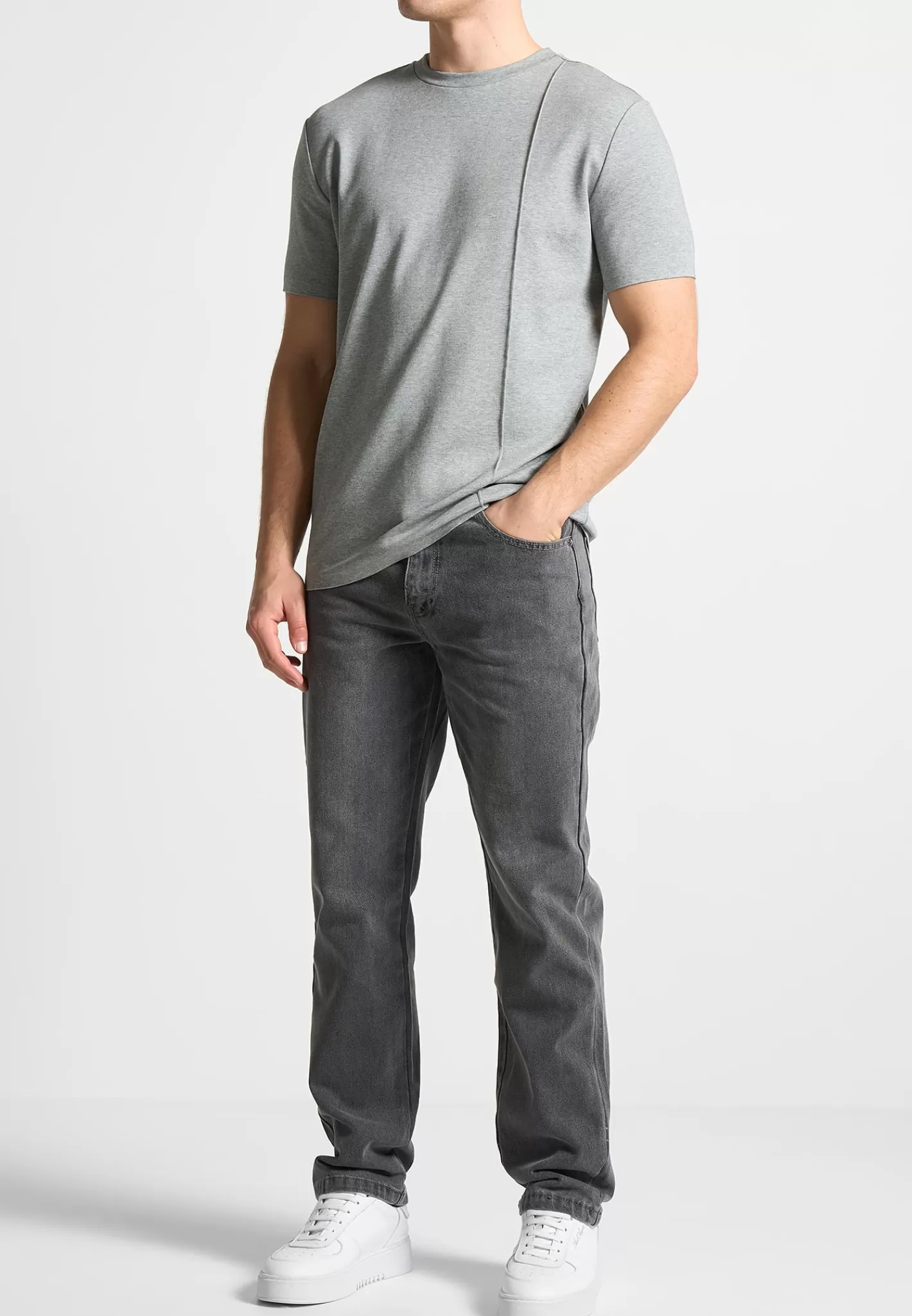 Relaxed Fit Jean - Washed Grey-Manière De Voir Sale