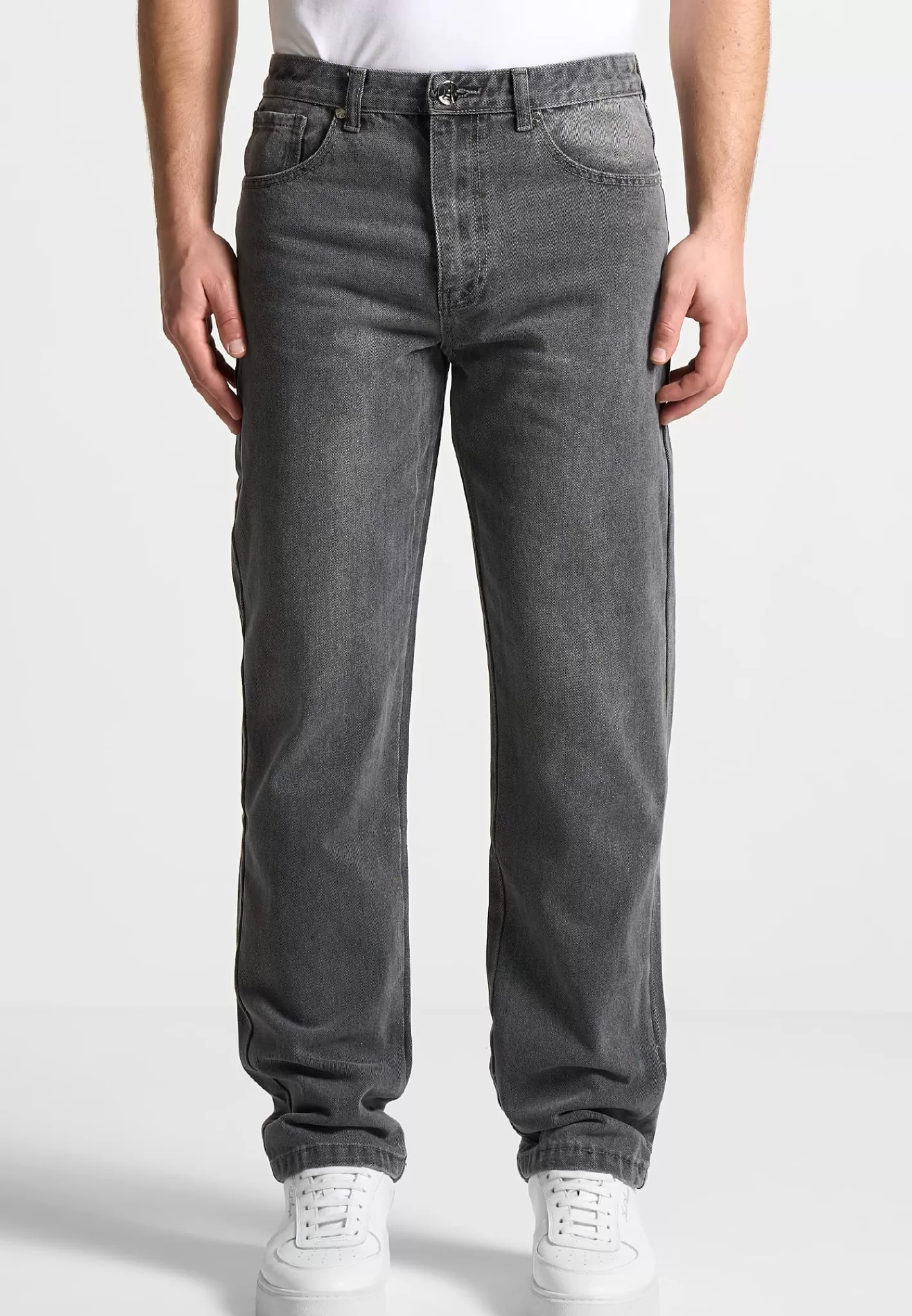 Relaxed Fit Jean - Washed Grey-Manière De Voir Sale