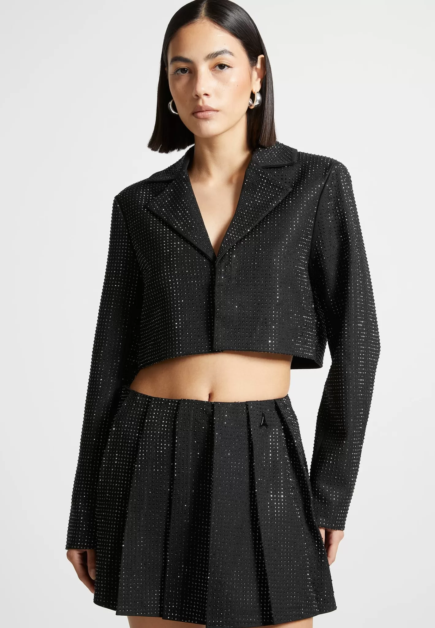 Rhinestone Cropped Blazer - -Manière De Voir Fashion
