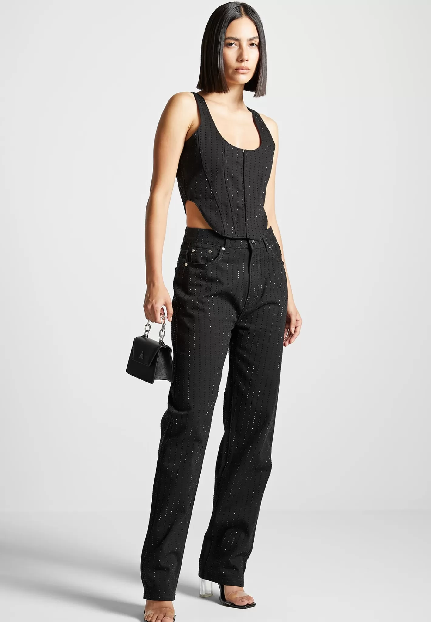 Rhinestone Mom Jeans - -Manière De Voir Store