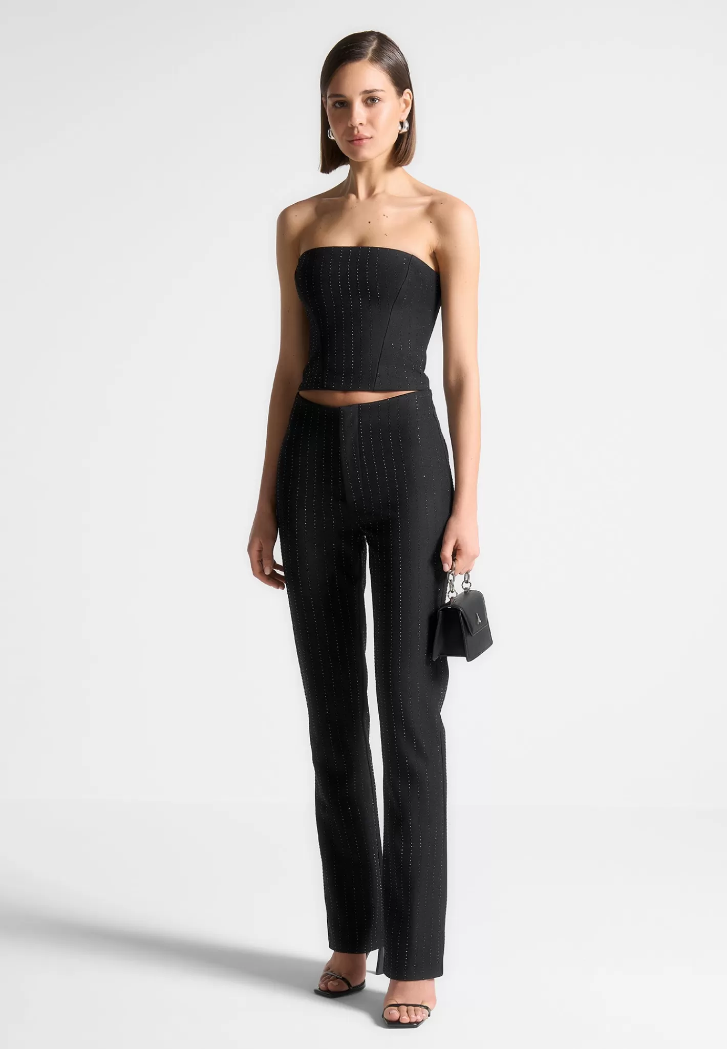 Rhinestone Tailored Bandeau Corset Top - -Manière De Voir Hot