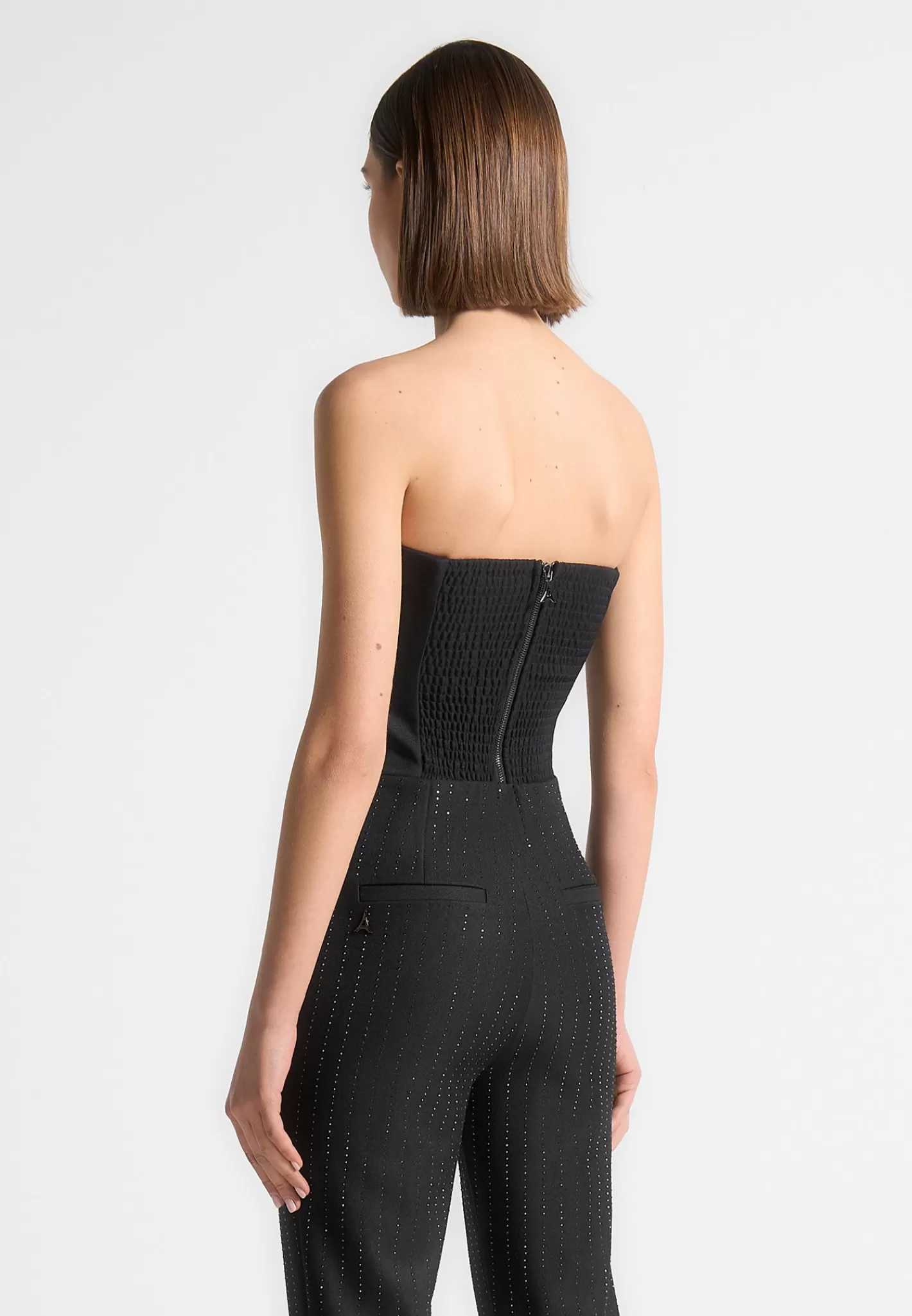 Rhinestone Tailored Bandeau Corset Top - -Manière De Voir Hot