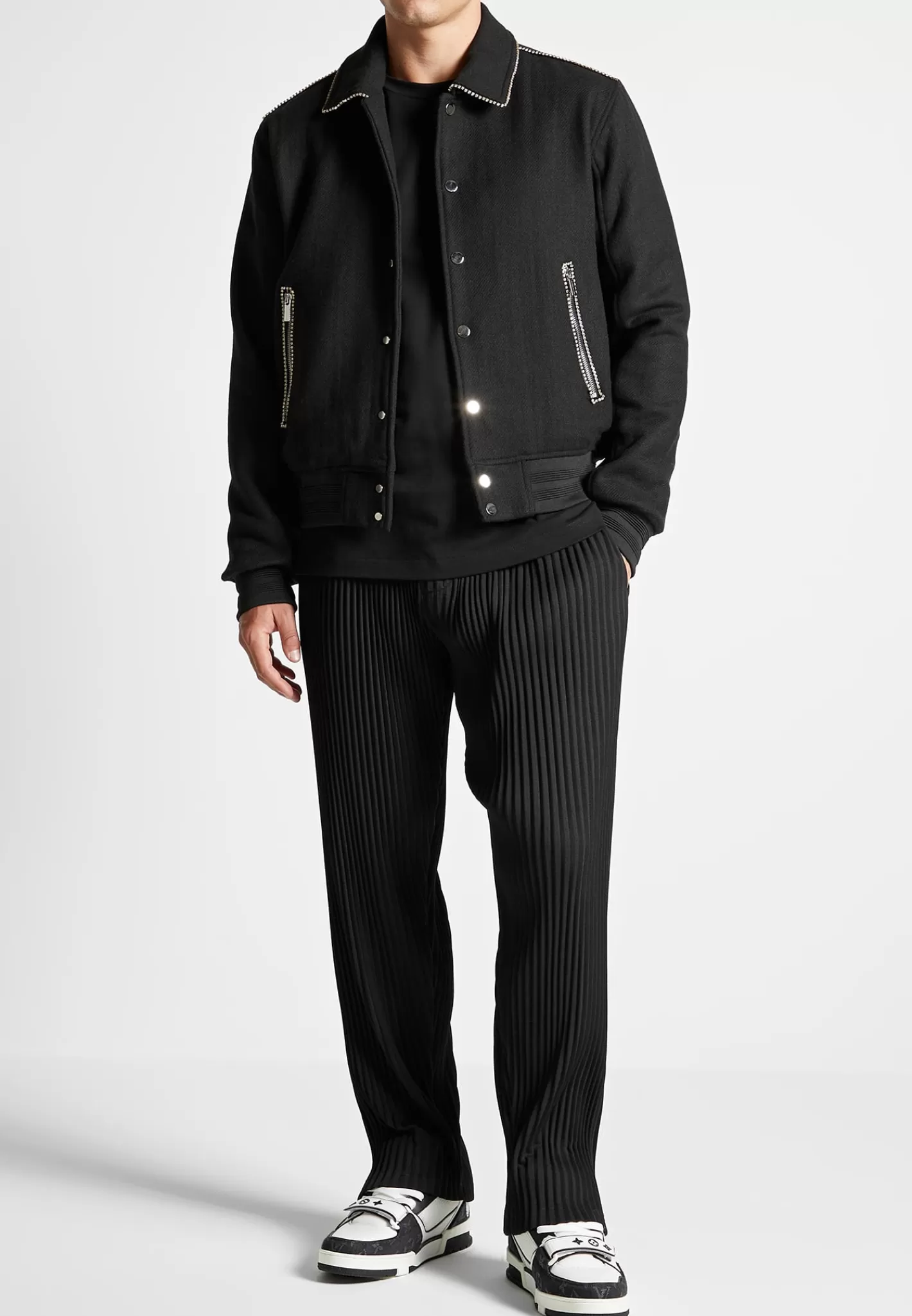 Rhinestone Wool Blend Varsity Jacket - -Manière De Voir Outlet