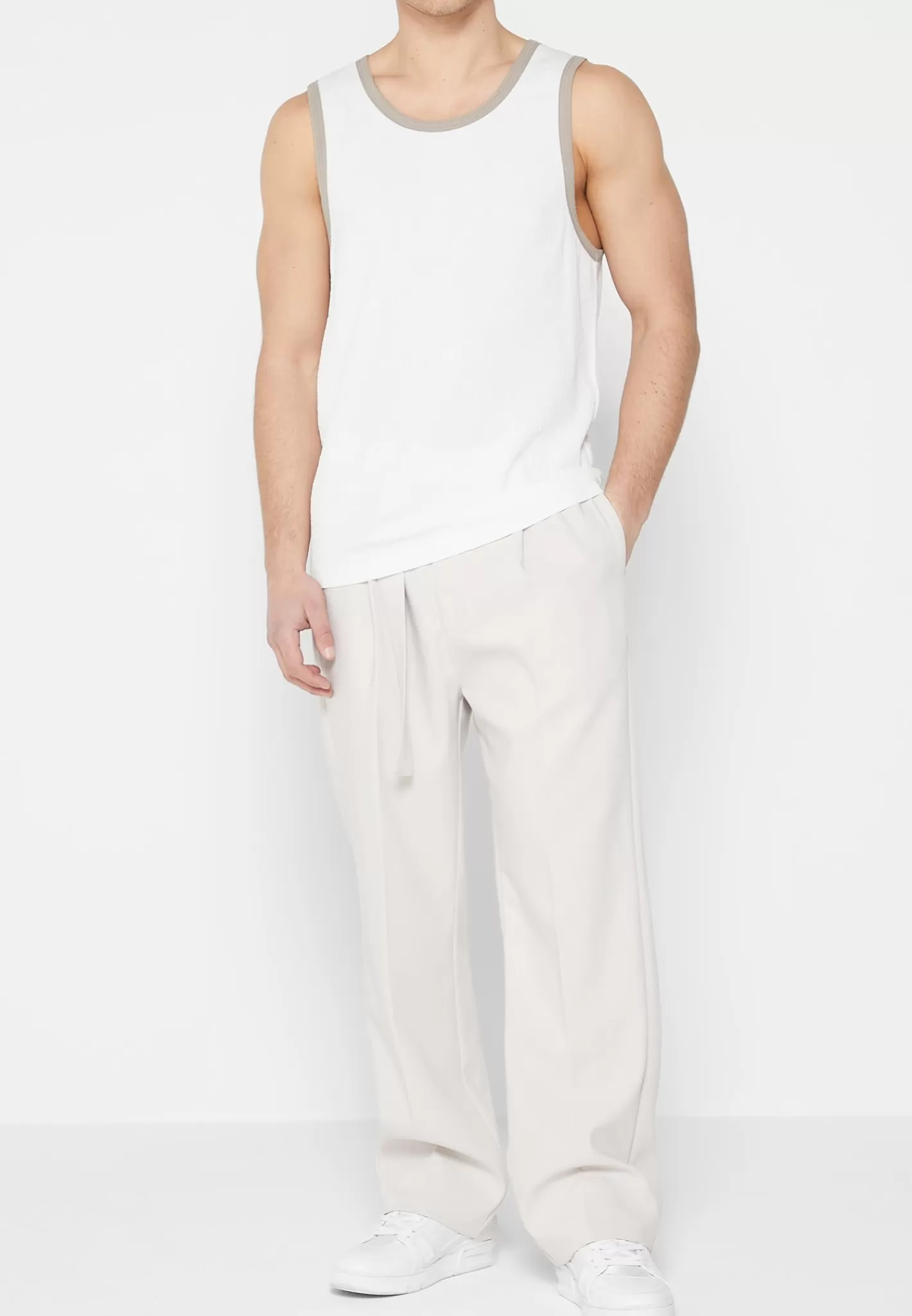 Seersucker Vest - /Beige-Manière De Voir Flash Sale