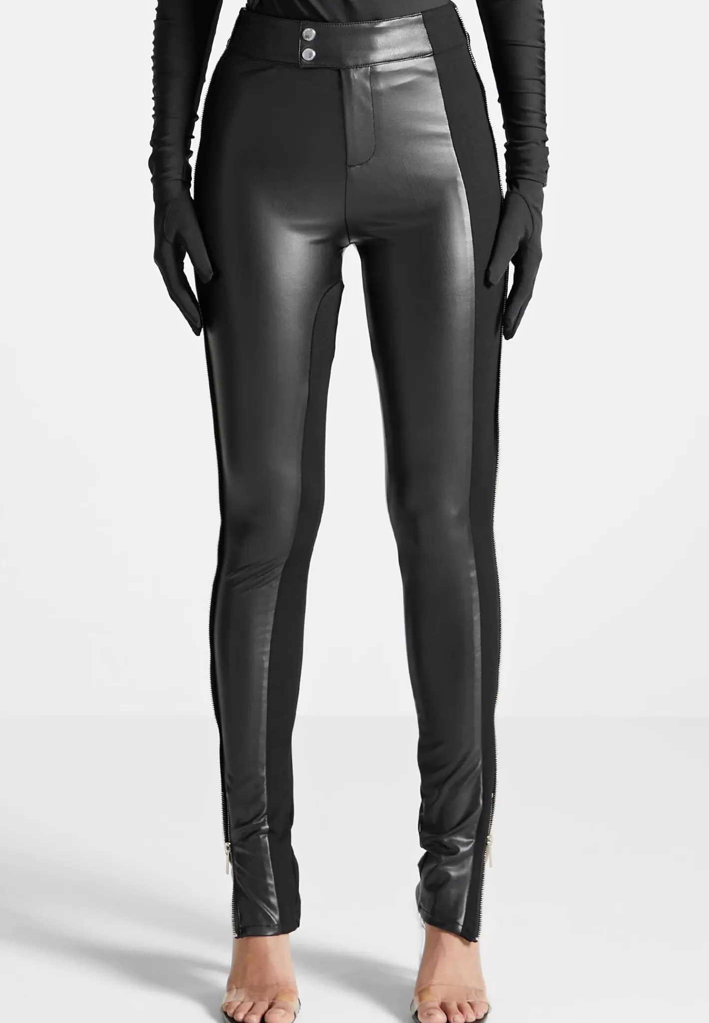 Split Vegan Leather Leggings - -Manière De Voir Discount