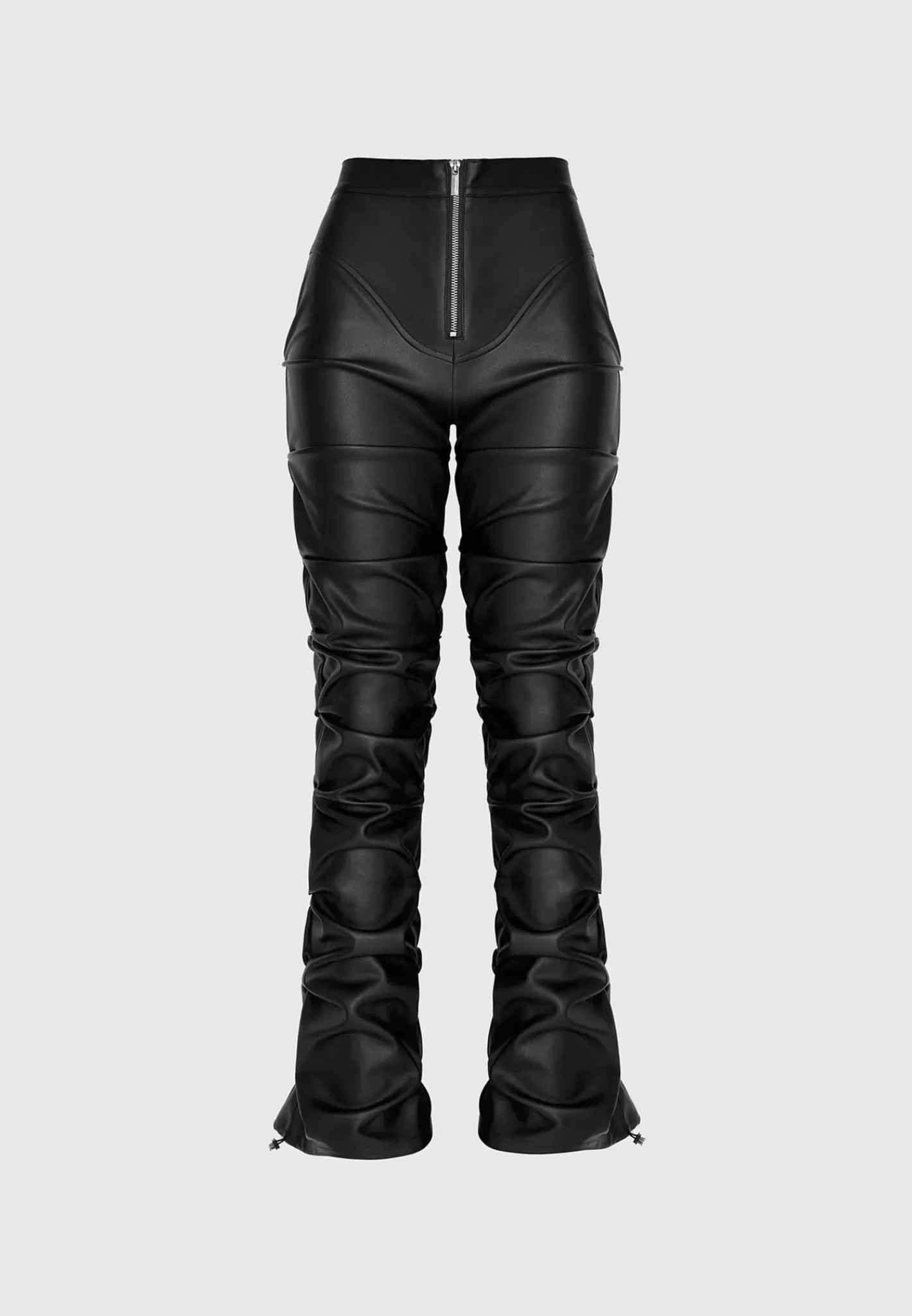Tacked Vegan Leather Flared Trousers - -Manière De Voir Best