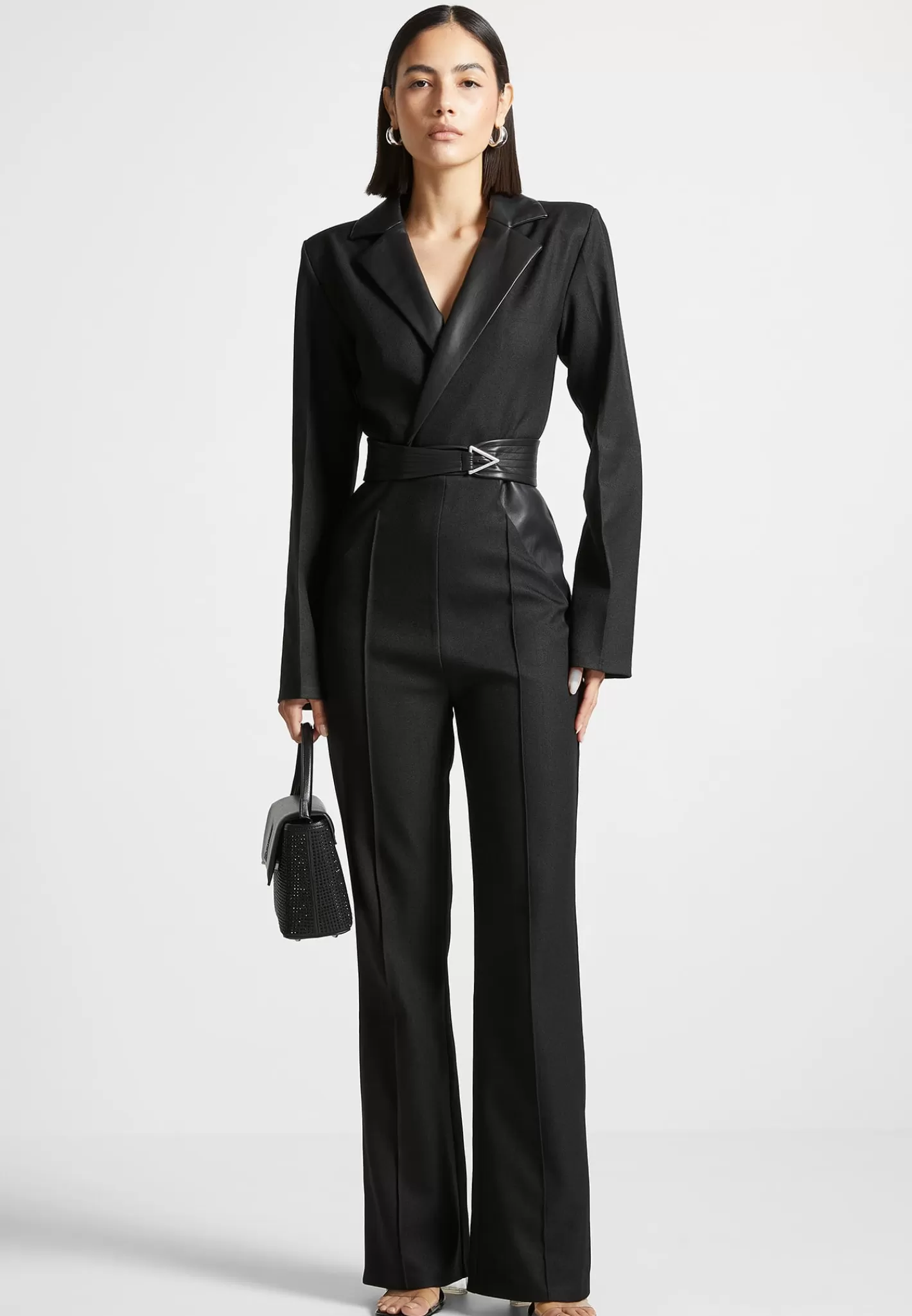 Tailored Fit and Flare Belted Jumpsuit - -Manière De Voir Hot