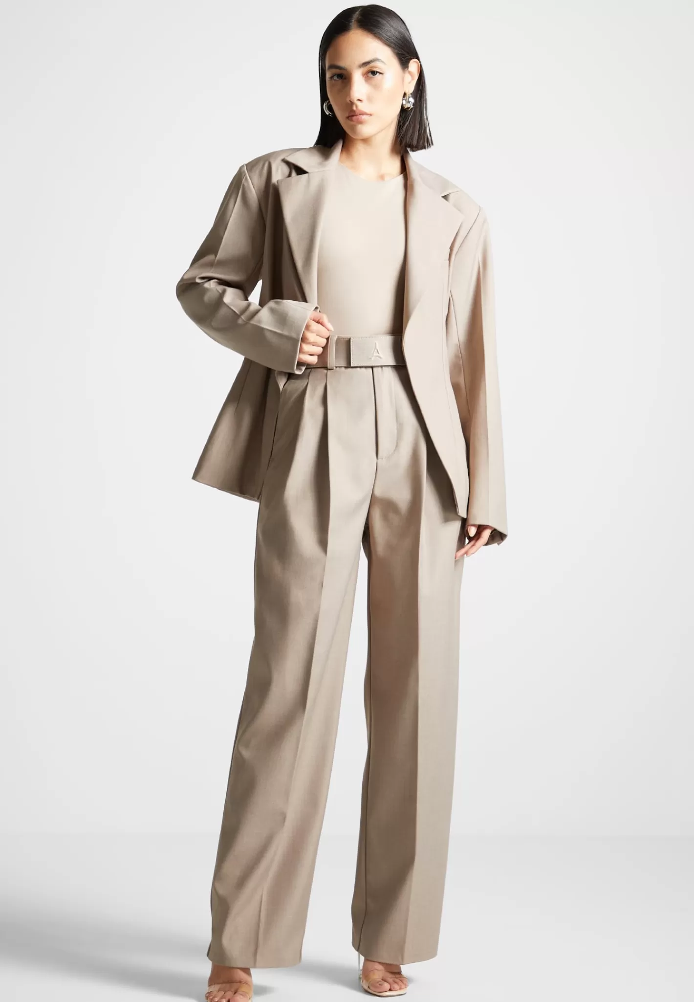 Tailored Pleated Trousers with Eiffel Belt - -Manière De Voir Cheap