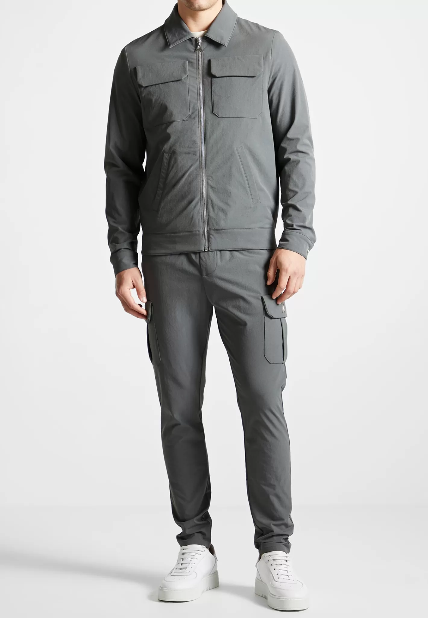 Technical Cargo Jacket - Charcoal Grey-Manière De Voir Clearance