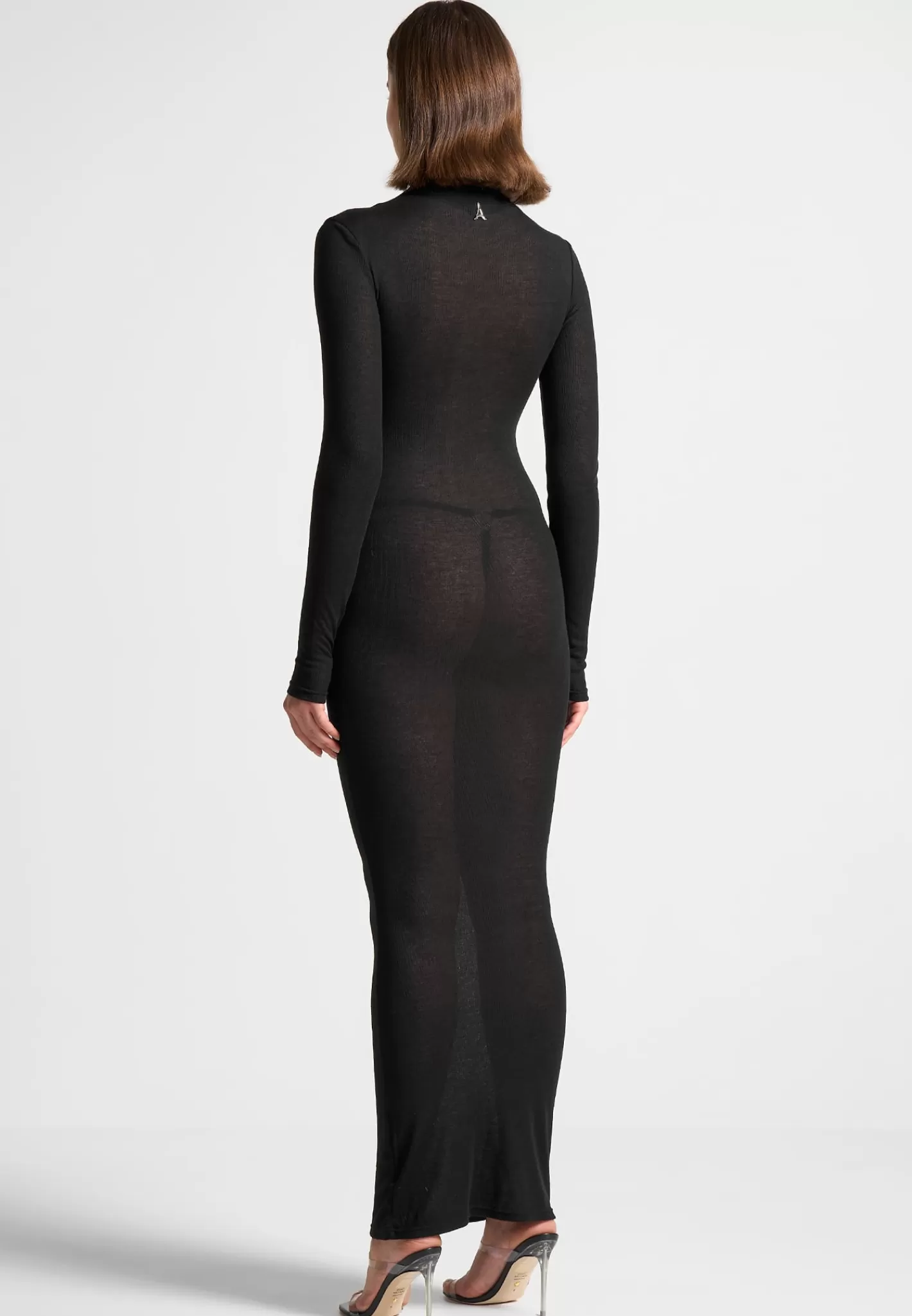 Éternelle Mock Neck Sheer Midaxi Dress - -Manière De Voir Outlet