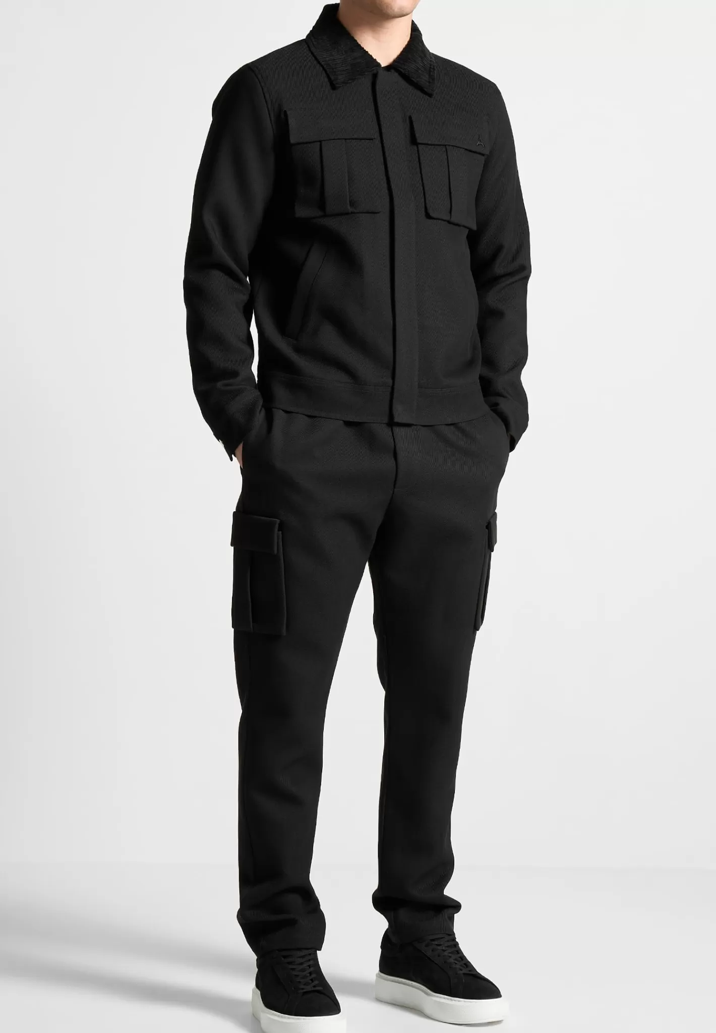 Twill Trucker Jacket with Velvet Collar - -Manière De Voir Online
