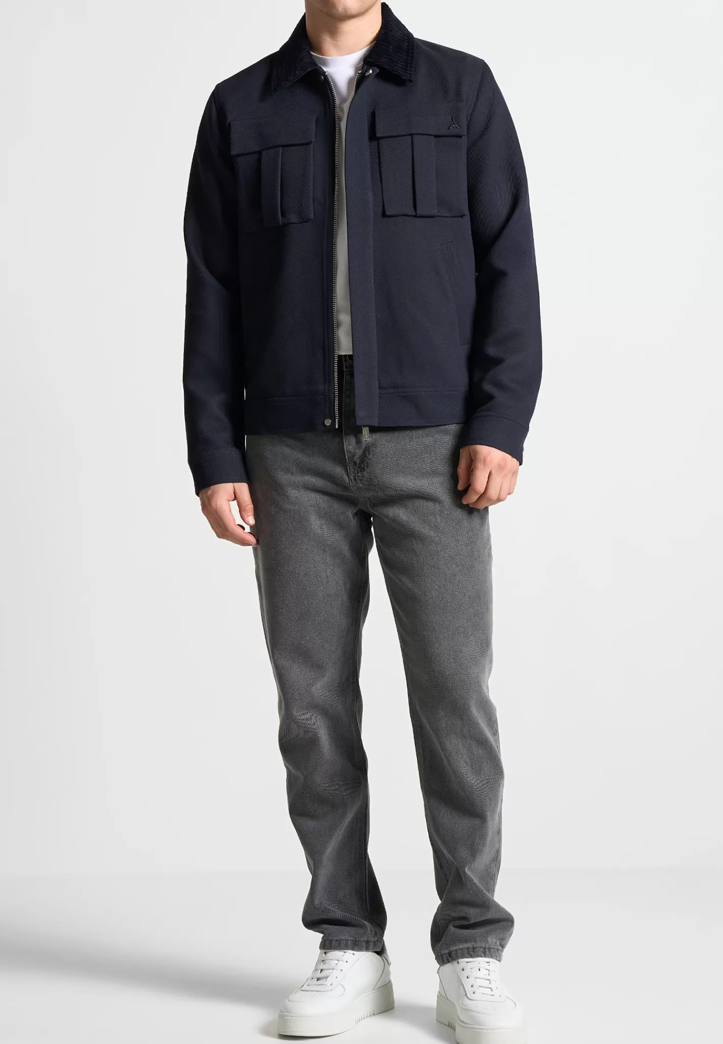 Twill Trucker Jacket with Velvet Collar - -Manière De Voir Flash Sale