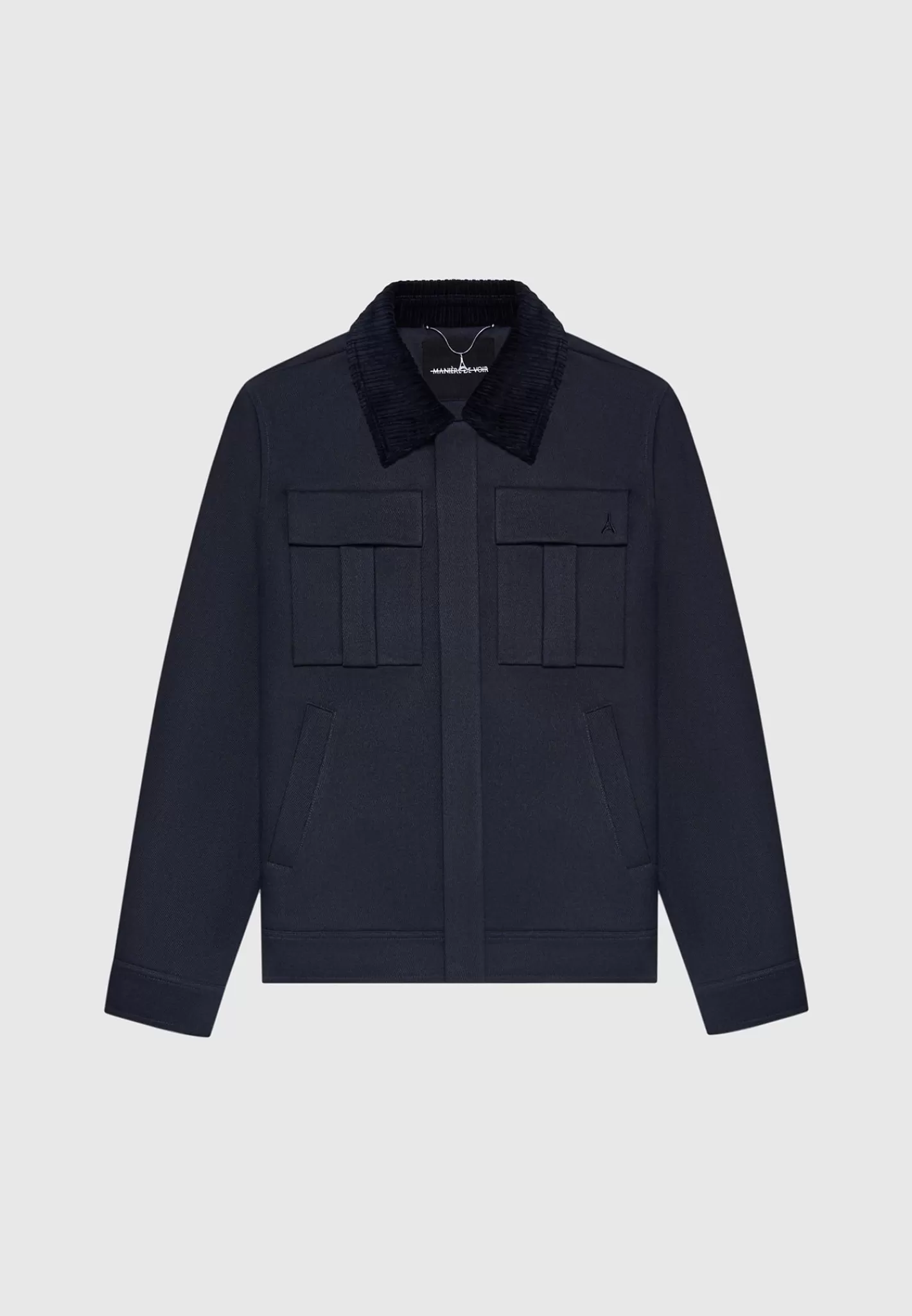 Twill Trucker Jacket with Velvet Collar - -Manière De Voir Flash Sale