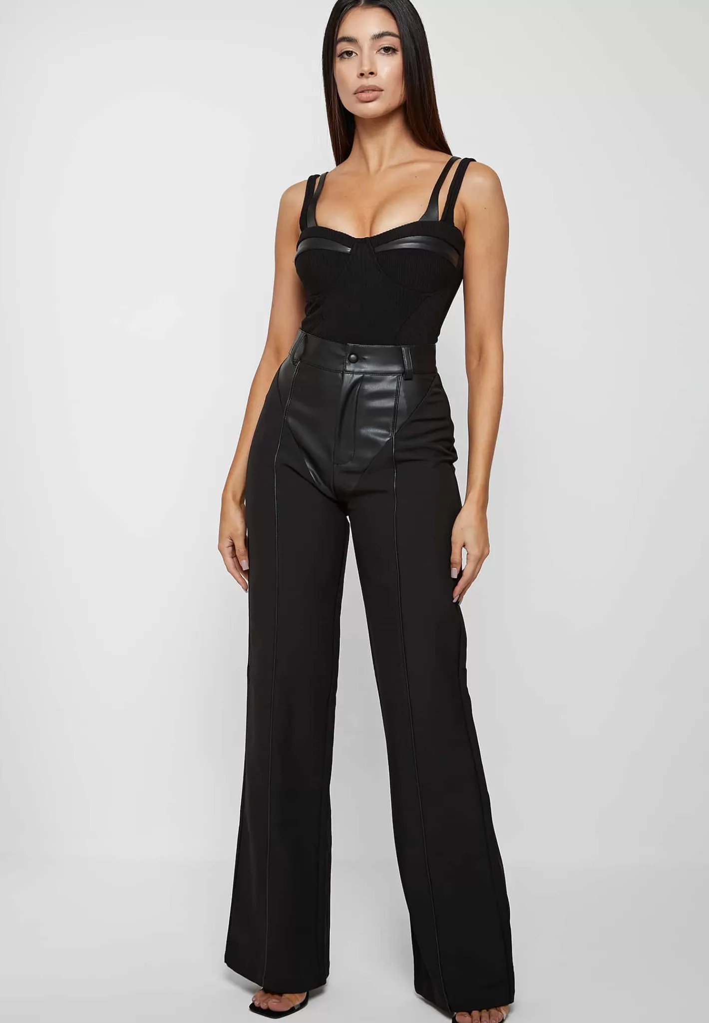 Twin Strap Ribbed Bodysuit - -Manière De Voir Flash Sale