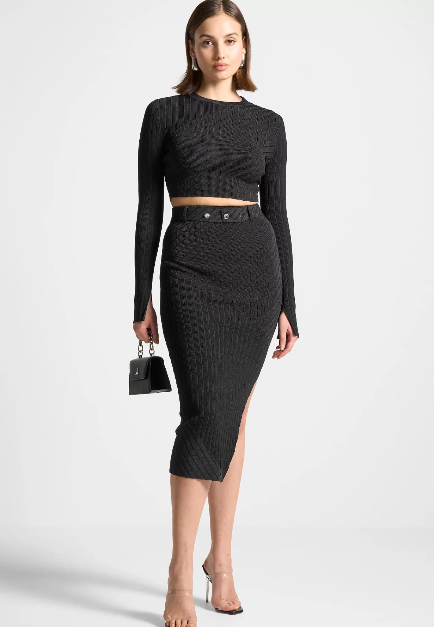 Two-Tone Ribbed Knit Top - -Manière De Voir Fashion