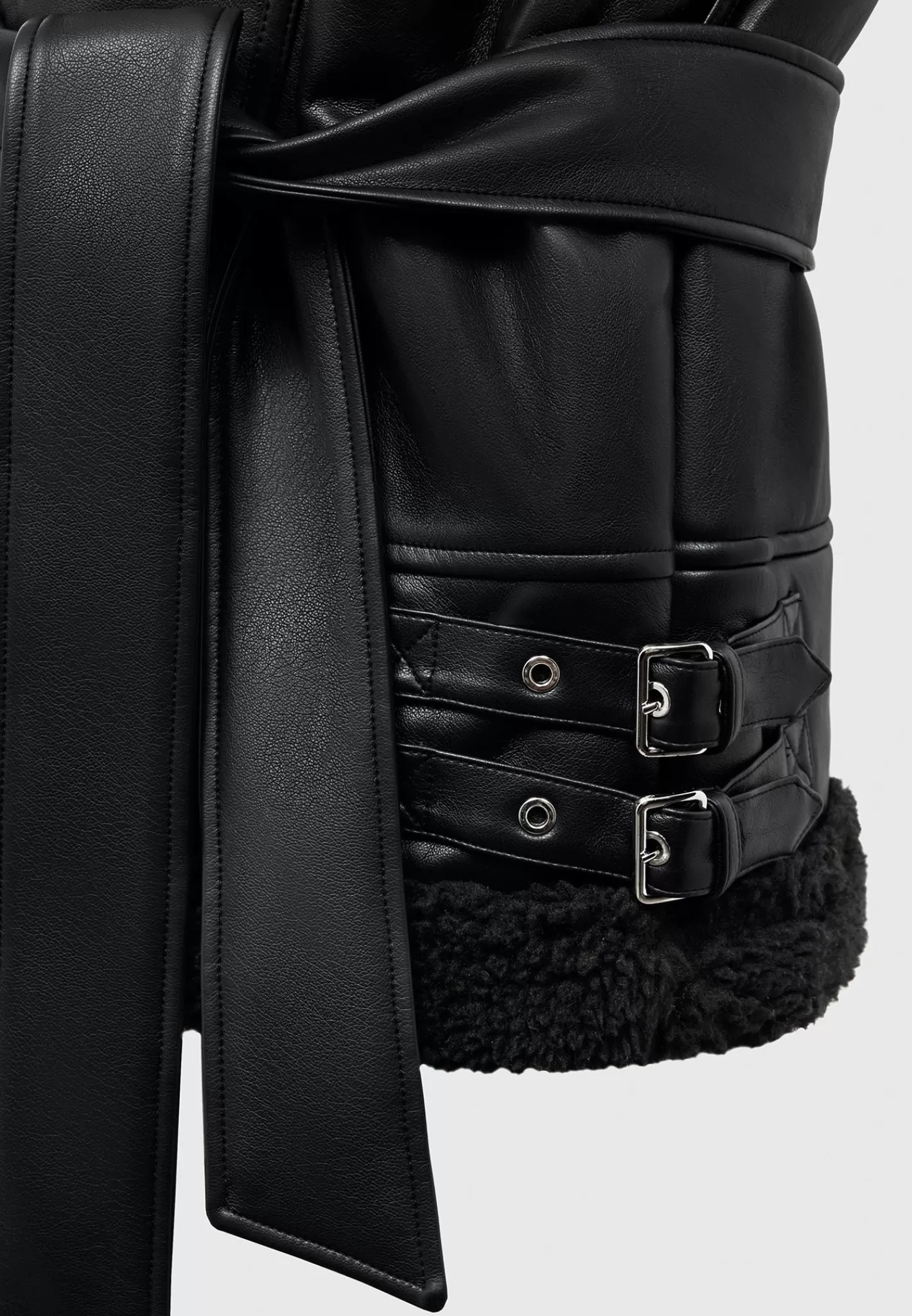 Vegan Leather and Borg Oversized Gilet - -Manière De Voir Hot