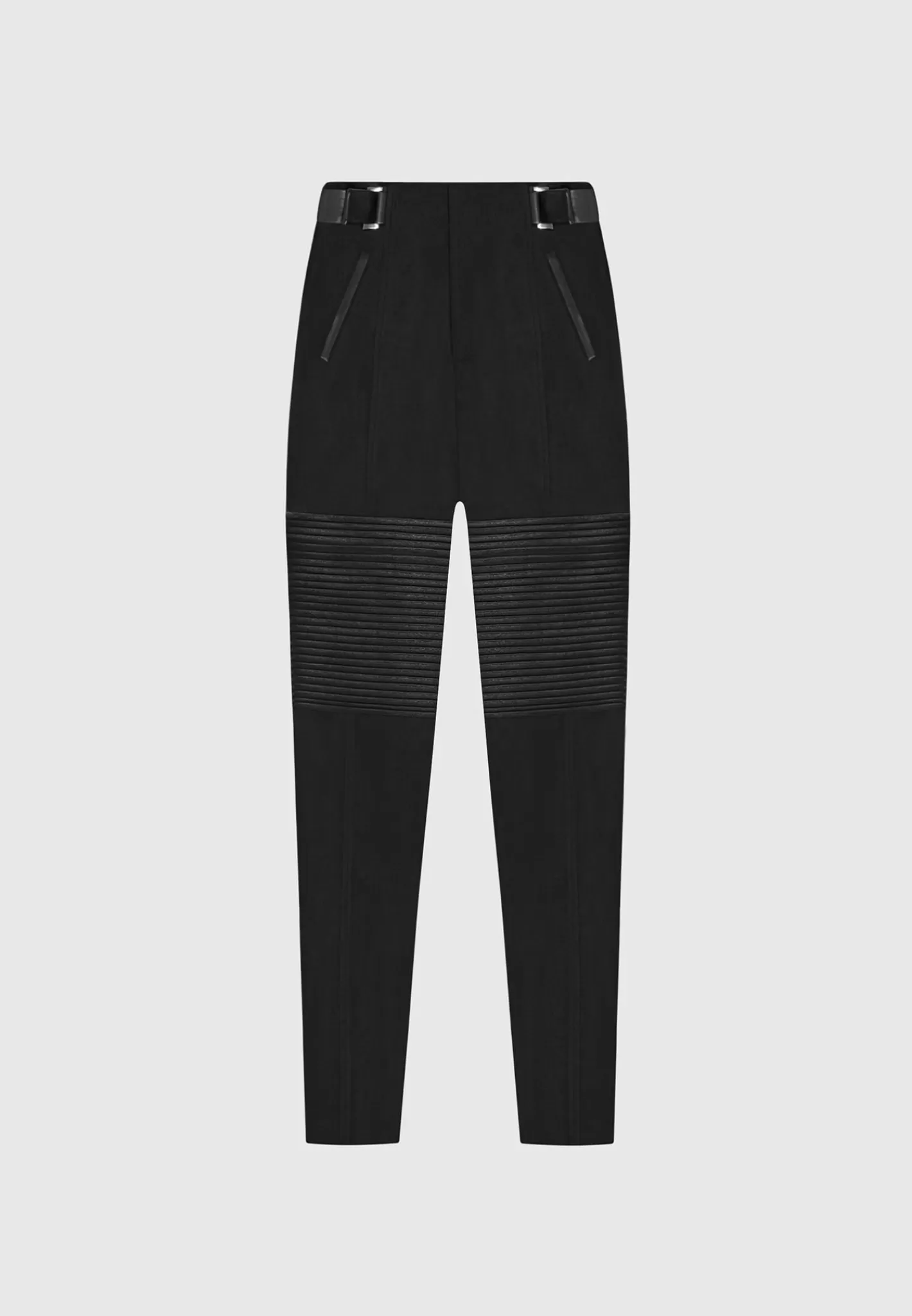 Vegan Leather and Suede Ribbed Leggings - -Manière De Voir New