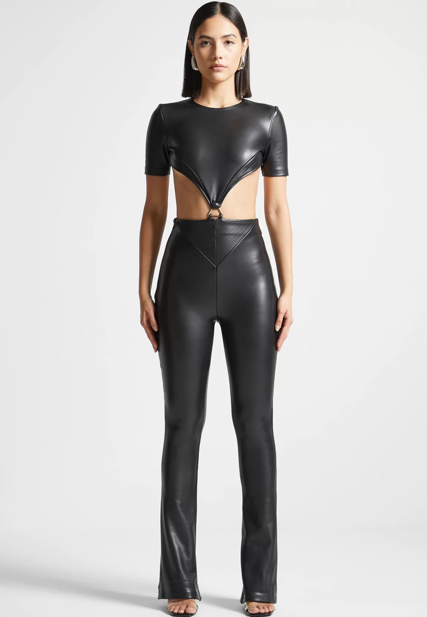 Vegan Leather Backless Jumpsuit - -Manière De Voir Cheap
