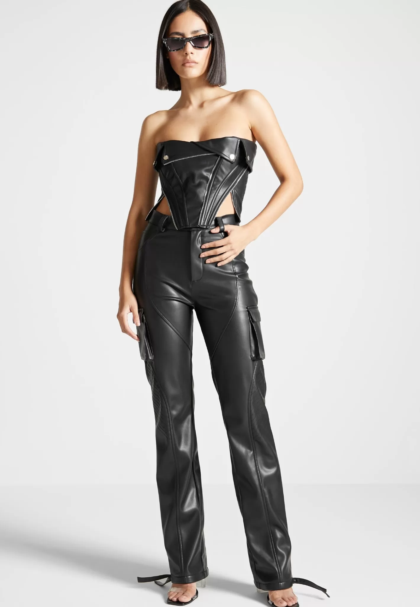 Vegan Leather Biker Corset - -Manière De Voir Fashion