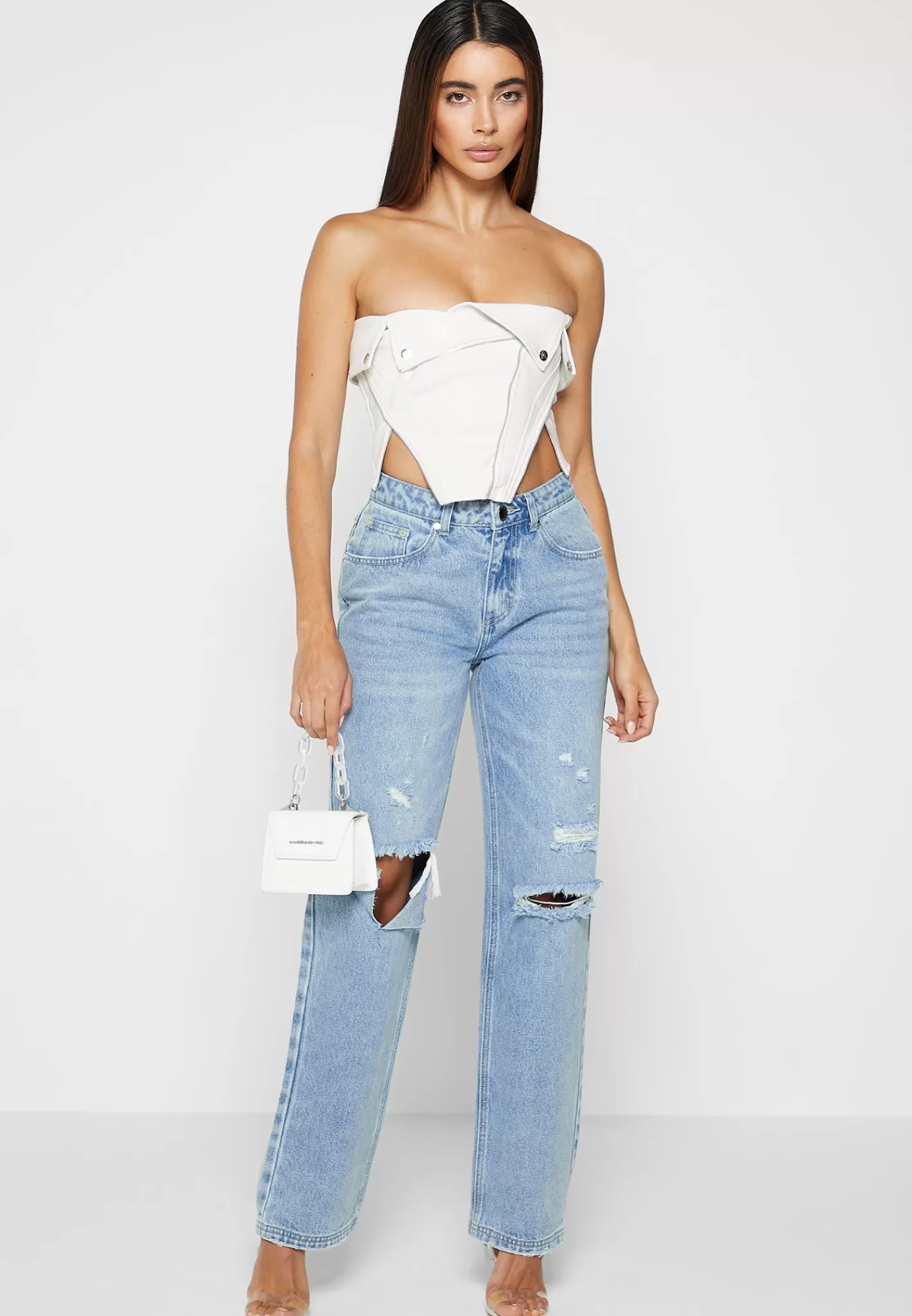 Vegan Leather Biker Corset - -Manière De Voir Outlet