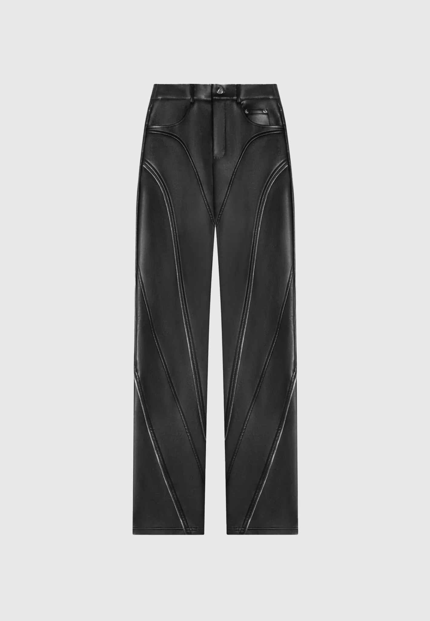 Vegan Leather Biker Trousers with Zip - -Manière De Voir Flash Sale