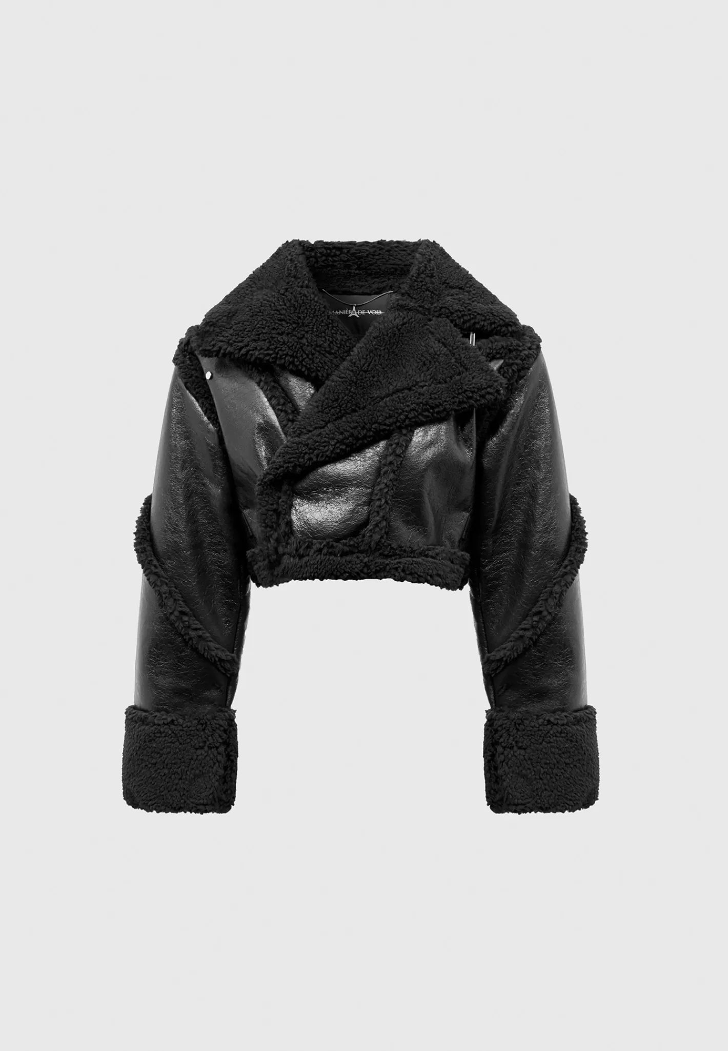 Vegan Leather Borg Contour Biker Jacket - -Manière De Voir Hot