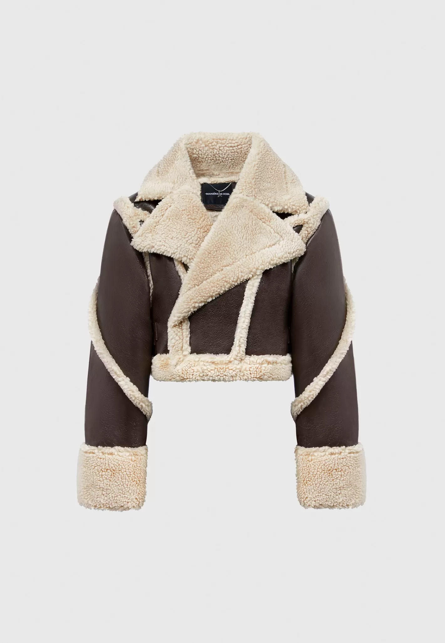 Vegan Leather Borg Contour Biker Jacket - -Manière De Voir New