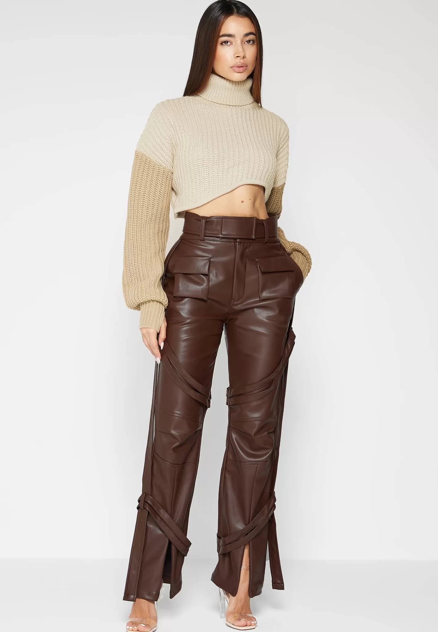 Vegan Leather Carpenter Cargo Trousers - -Manière De Voir Best Sale