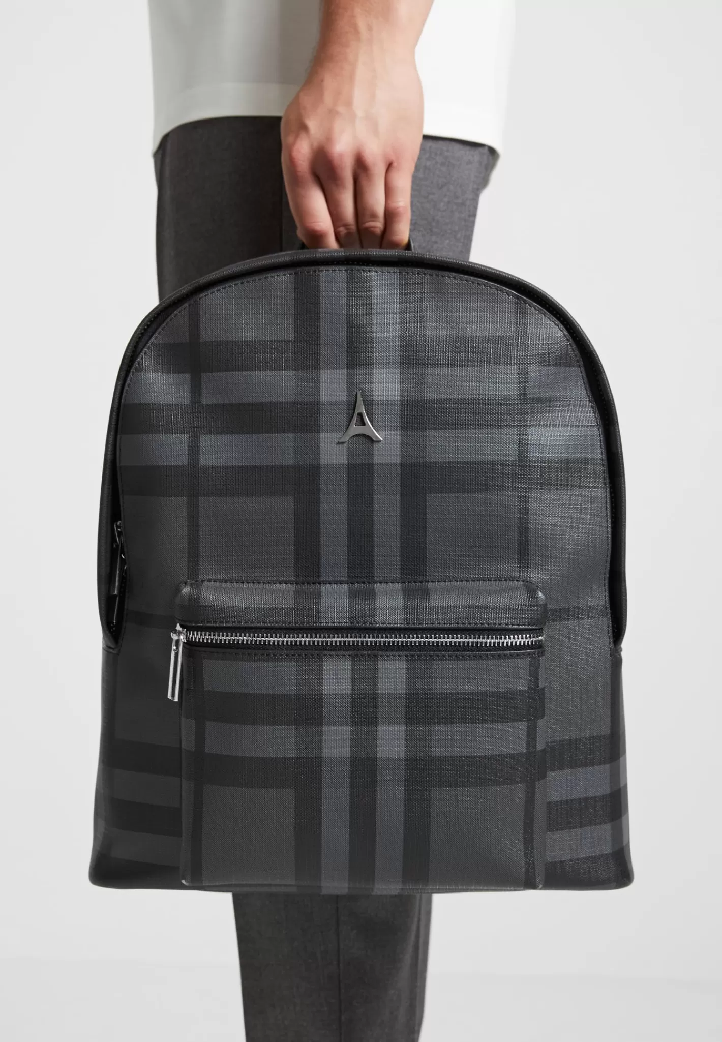 Vegan Leather Check Backpack - -Manière De Voir New