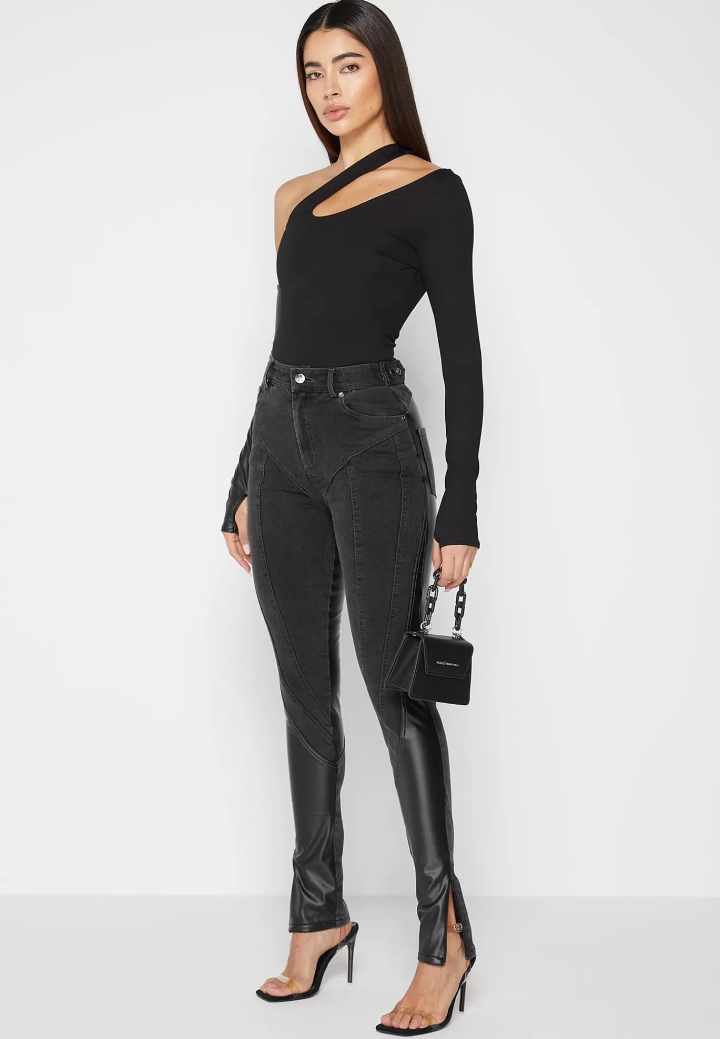 Vegan Leather Contour Skinny Jeans - -Manière De Voir Cheap