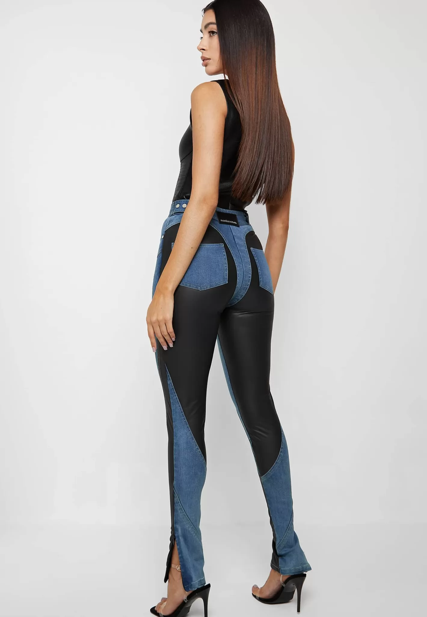 Vegan Leather Contour Skinny Jeans - -Manière De Voir Clearance