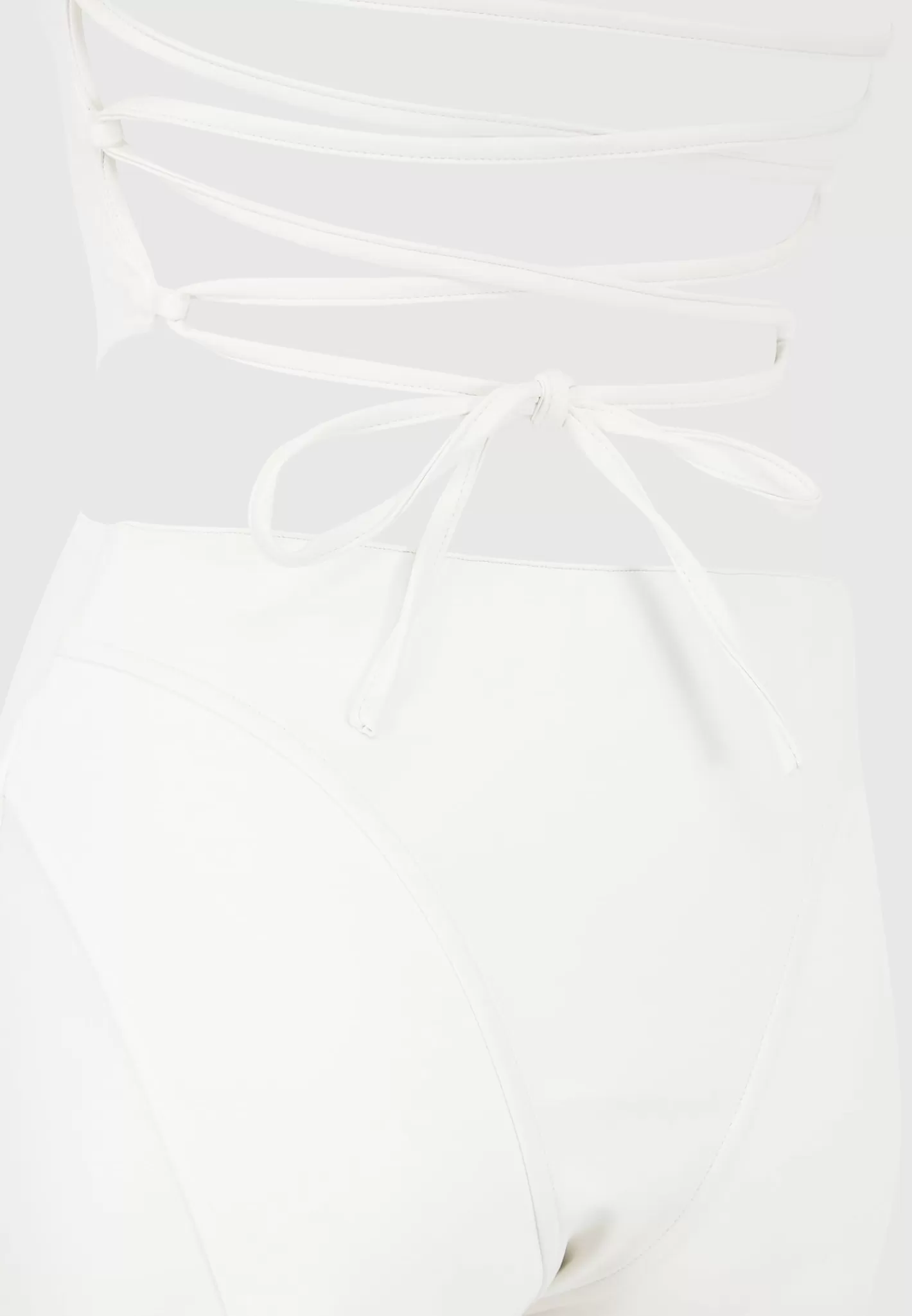 Vegan Leather Corset Lace Up Jumpsuit - Off White-Manière De Voir Discount