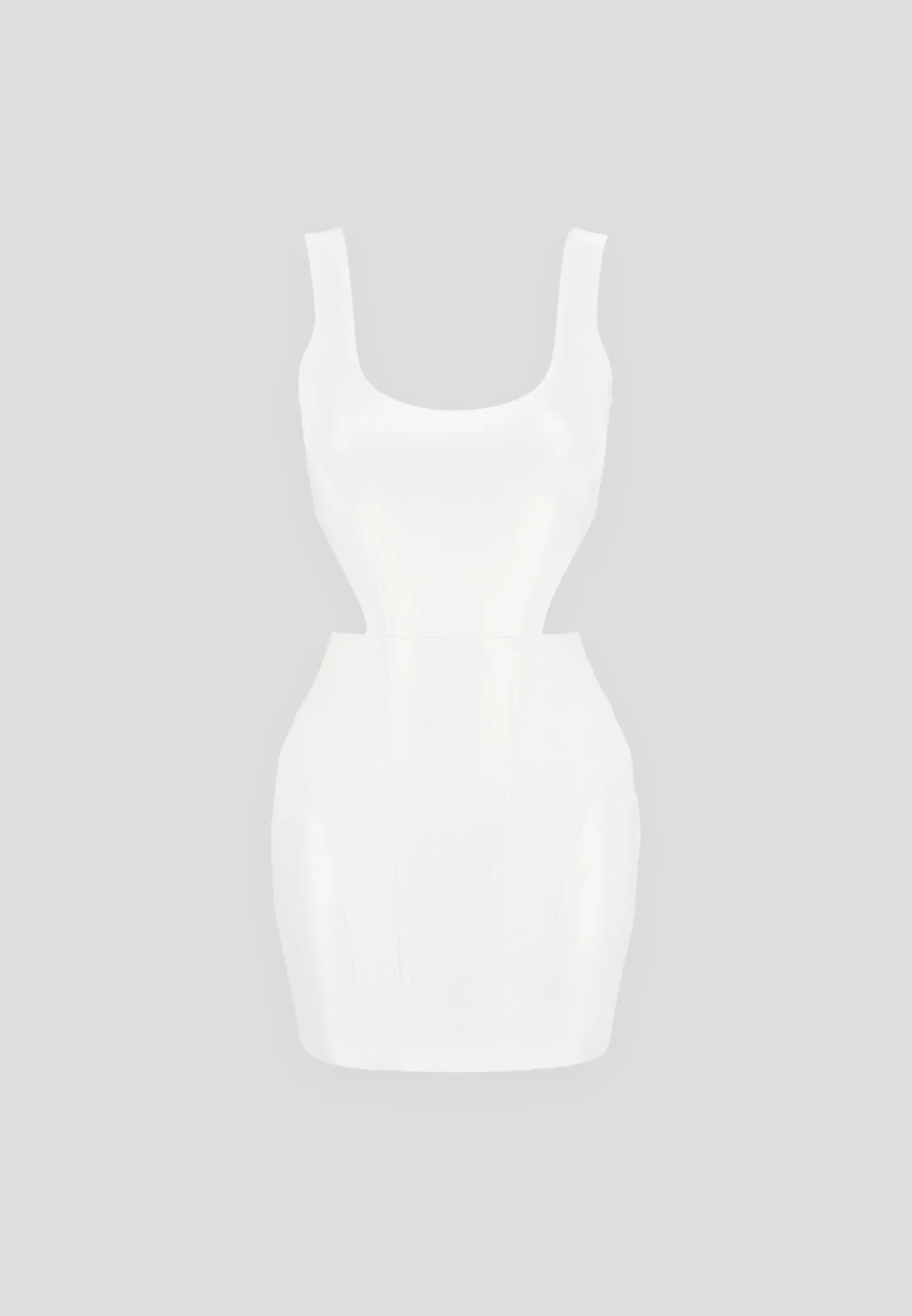 Vegan Leather Corset Mini Dress - Off White-Manière De Voir Clearance