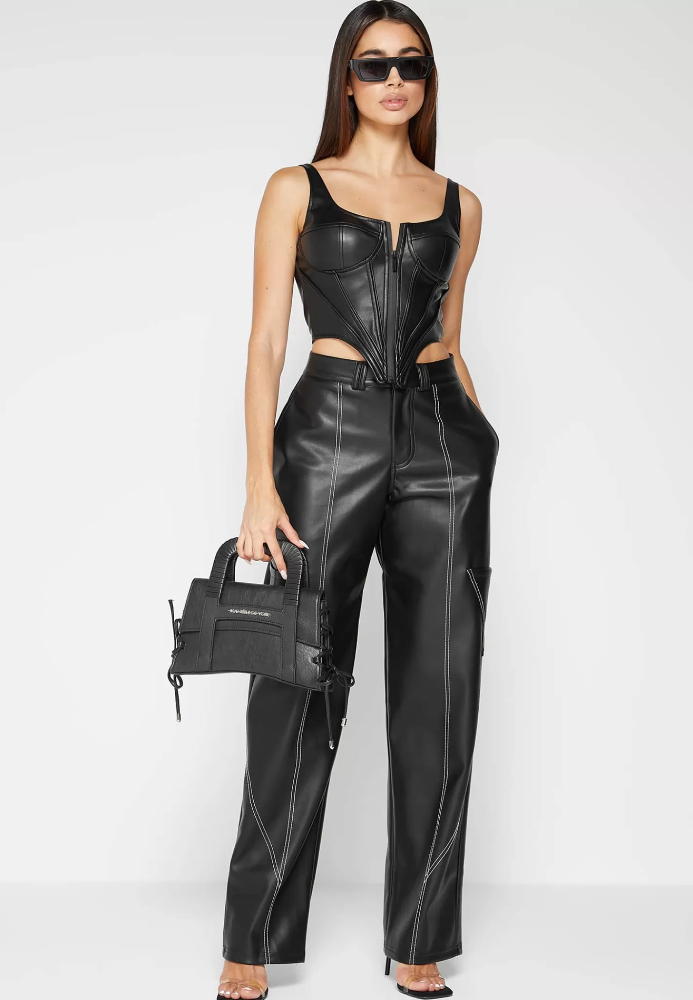 Vegan Leather Corset Top - -Manière De Voir Clearance